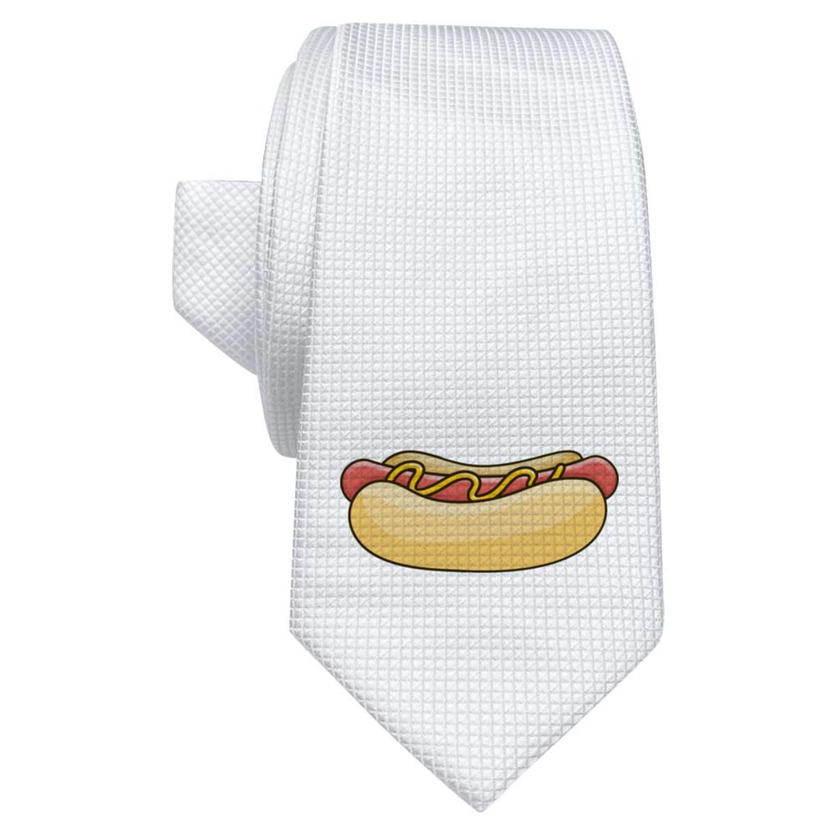 'Hot Dog' White Tie / Necktie with Gift Box (AT00005359)