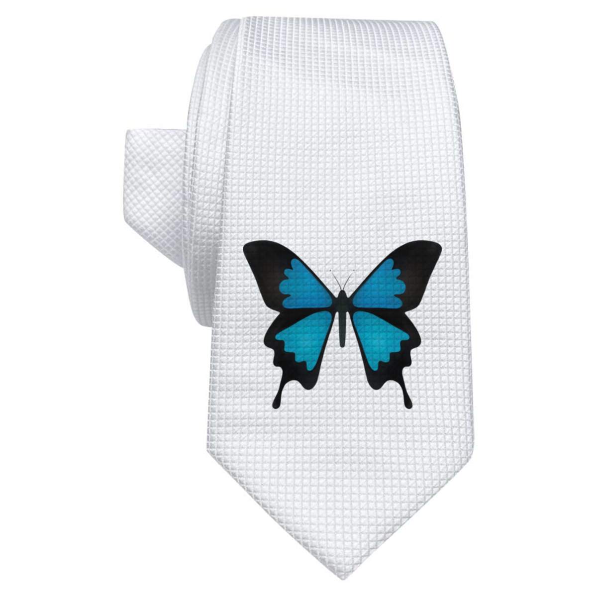 'Ulysses Butterfly' White Tie / Necktie with Gift Box (AT00005722)