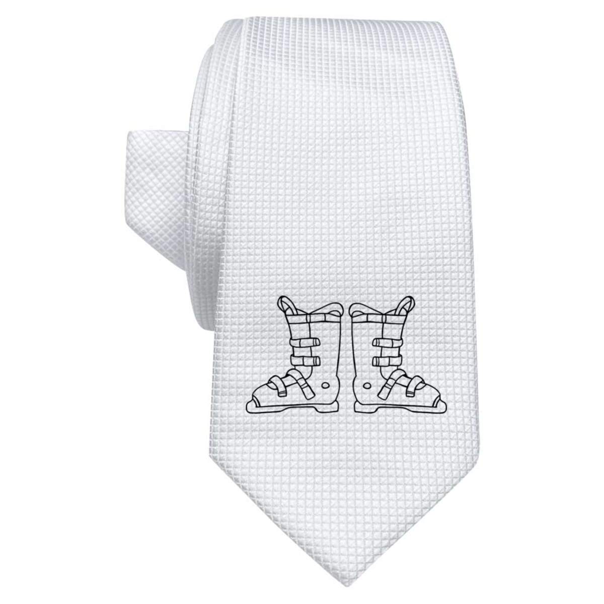 'Ski Boots' White Tie / Necktie with Gift Box (AT00005810)