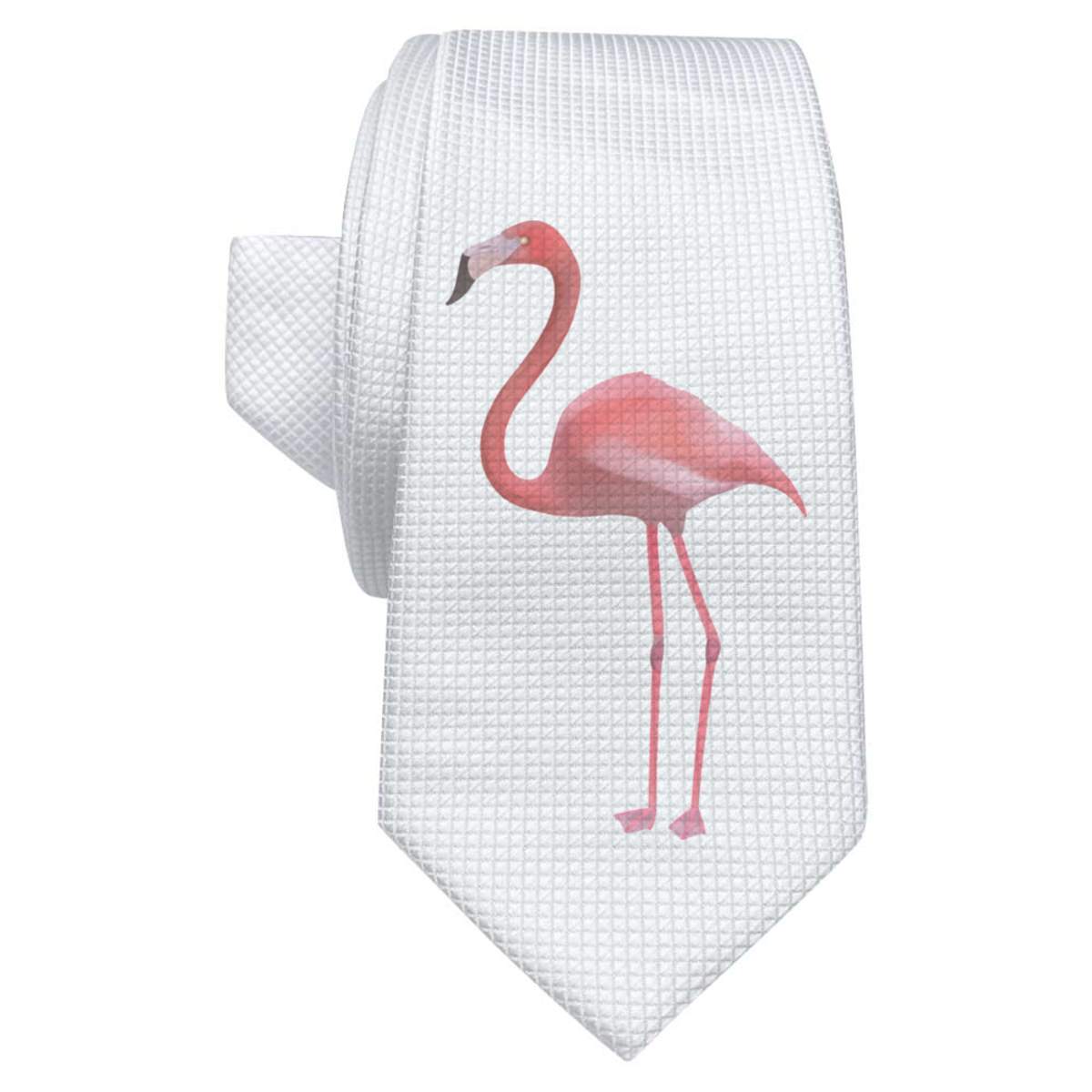 'Flamingo' White Tie / Necktie with Gift Box (AT00005901)
