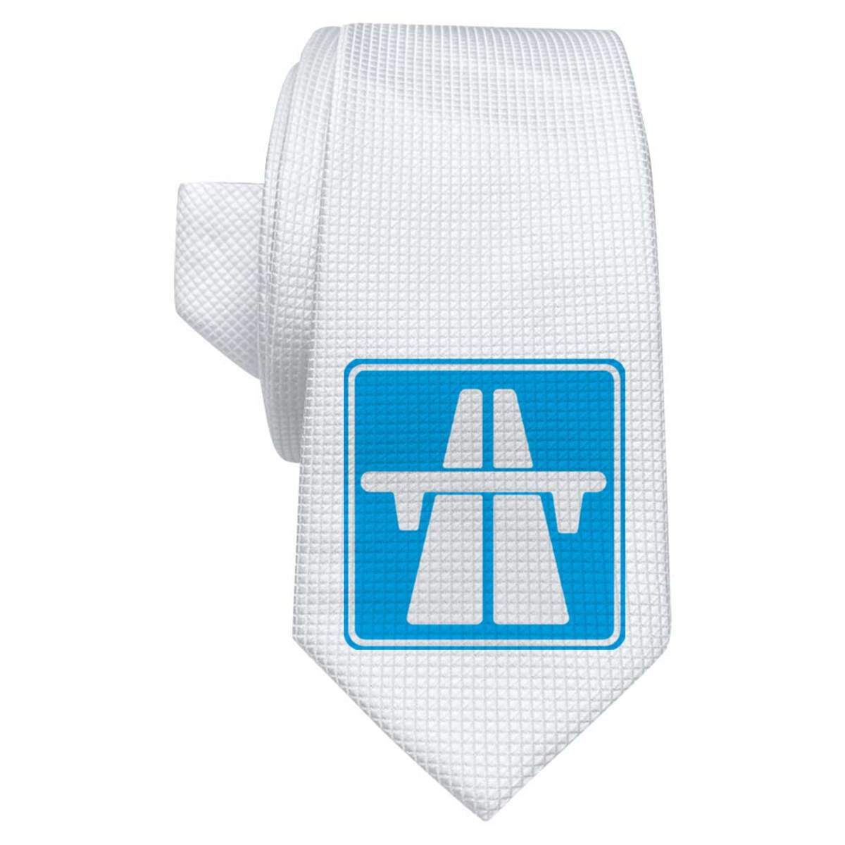 'Motorway Sign' White Tie / Necktie with Gift Box (AT00006160)