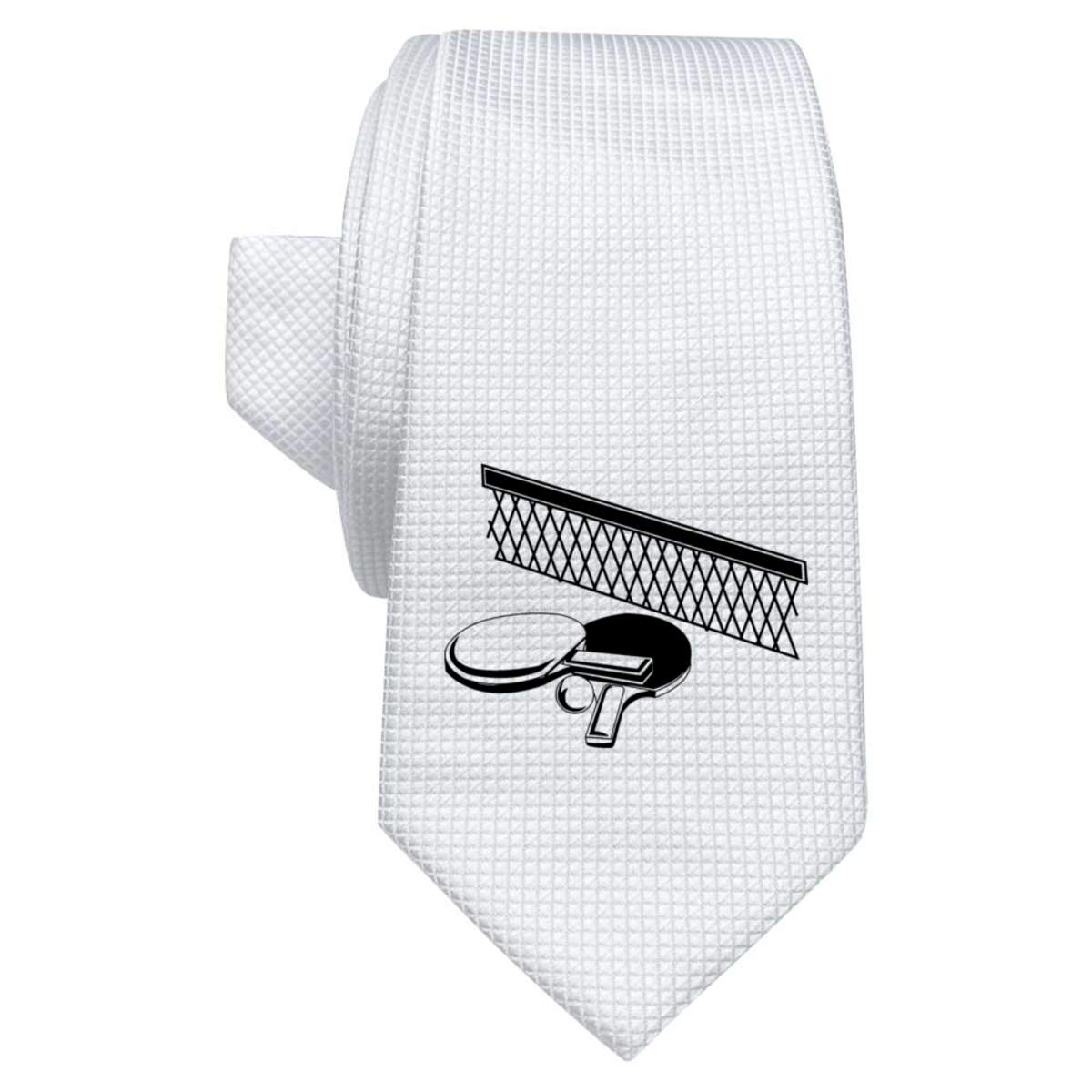 'Table Tennis' White Tie / Necktie with Gift Box (AT00006739)
