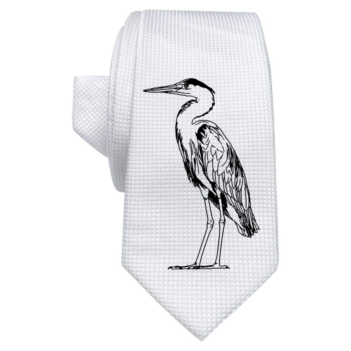 'Heron' White Tie / Necktie with Gift Box (AT00007381)