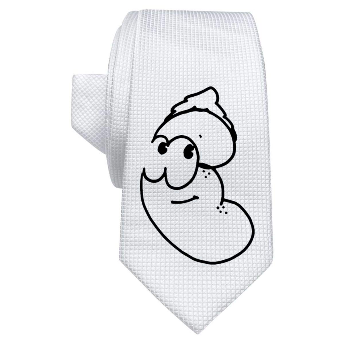 'Happy Kidney' White Tie / Necktie with Gift Box (AT00007999)