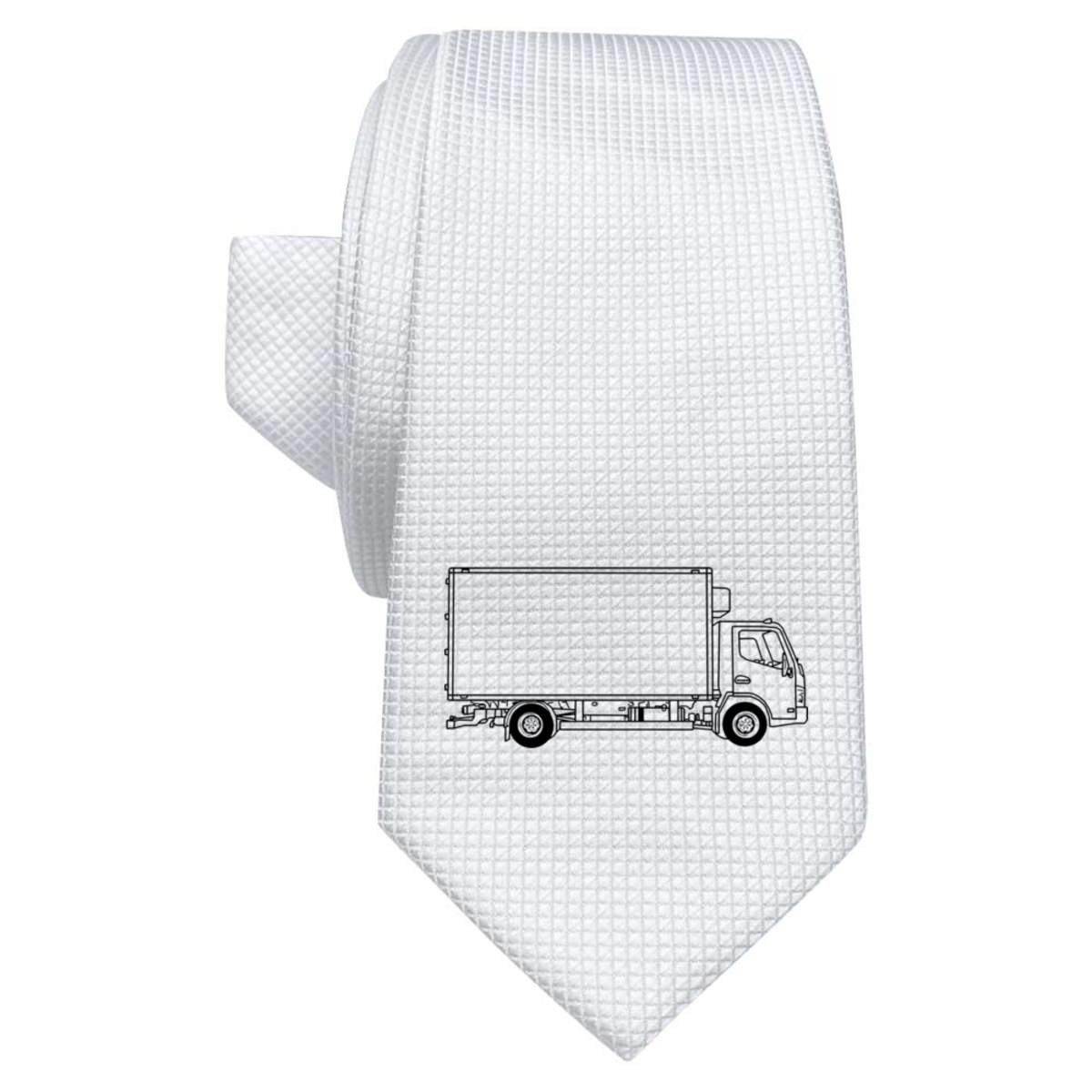 'Delivery Truck' White Tie / Necktie with Gift Box (AT00008238)