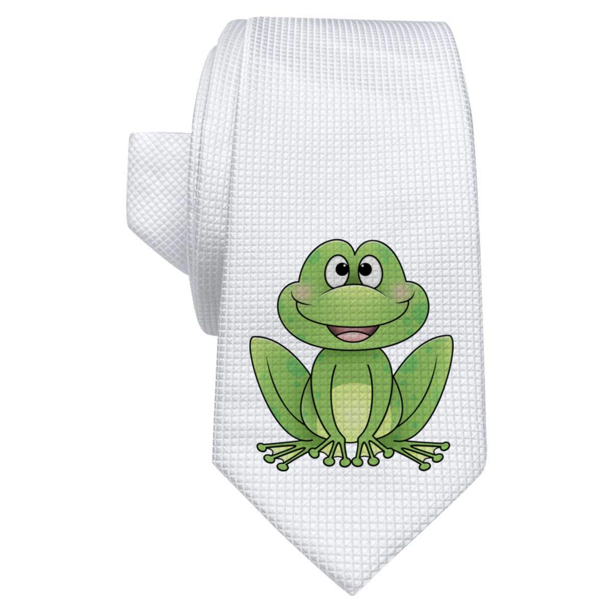 'Happy Frog' White Tie / Necktie with Gift Box (AT00008364)