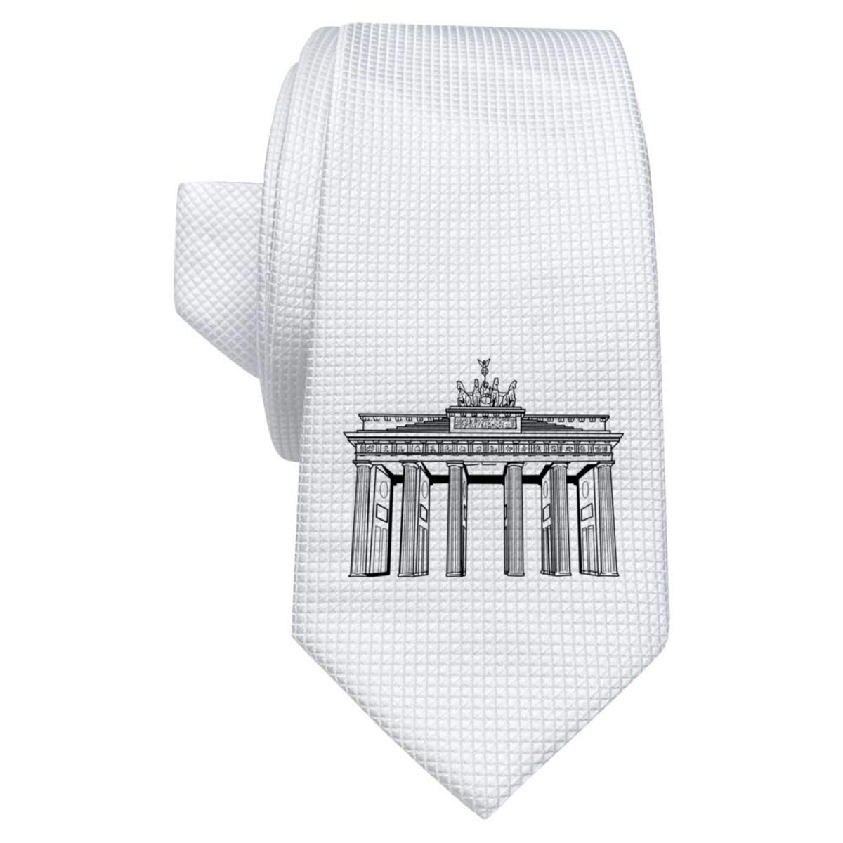 'Brandenburg Gate' White Tie / Necktie with Gift Box (AT00008440)