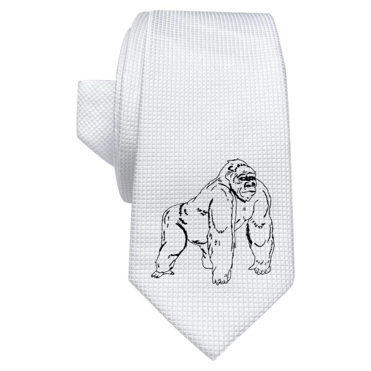 'Gorilla' White Tie / Necktie with Gift Box (AT00008986)
