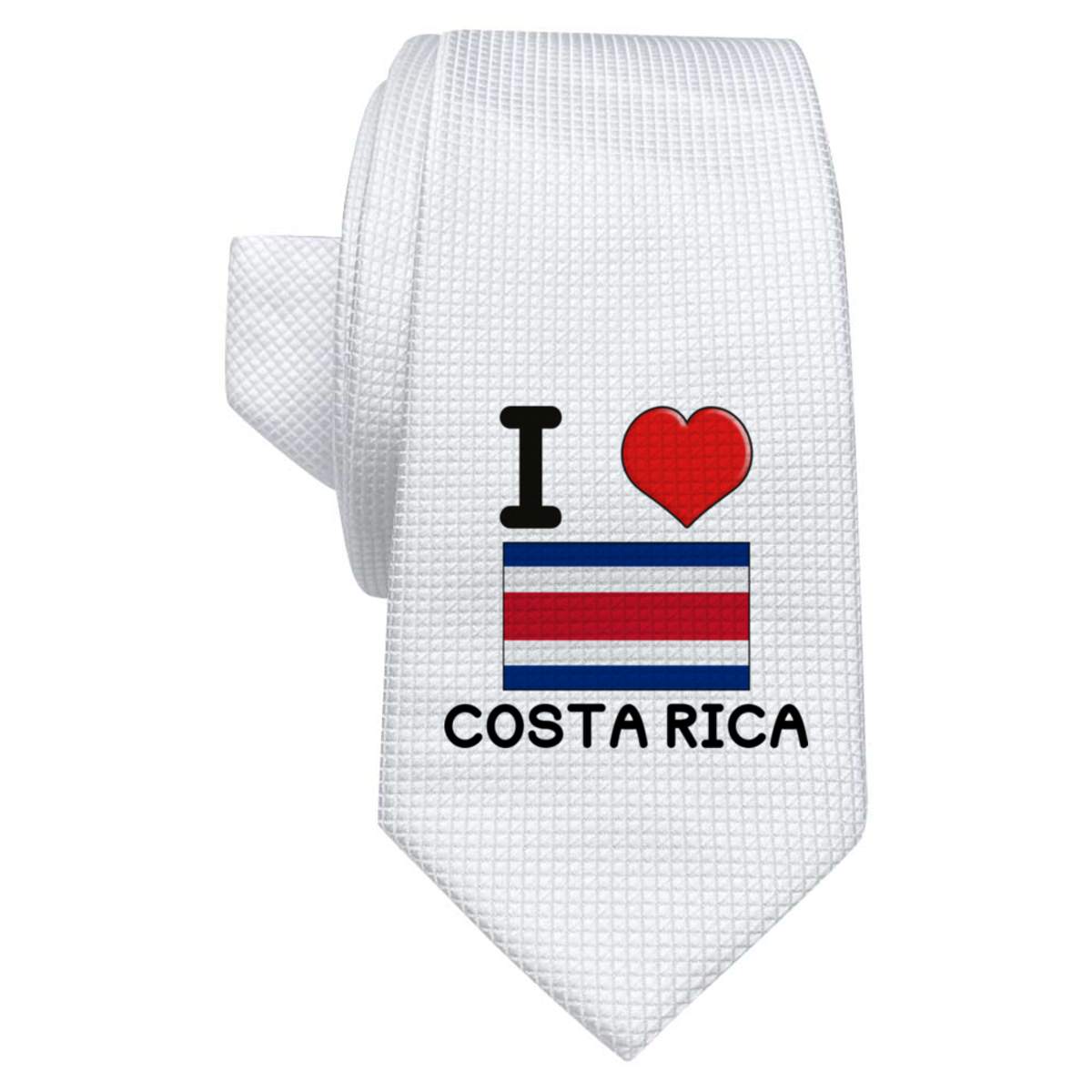 'I Love Costa Rica' White Tie / Necktie with Gift Box (AT00009934)