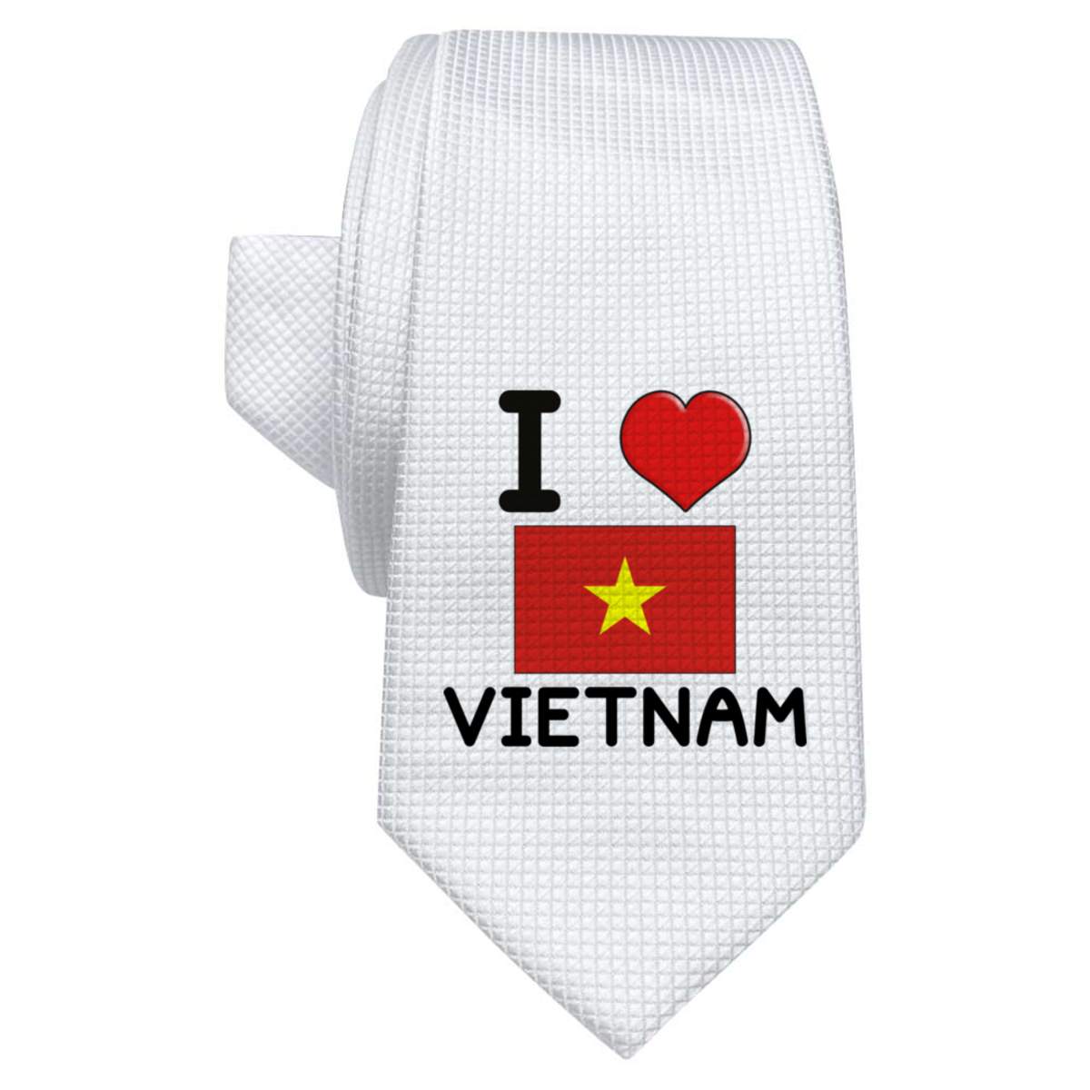 'I Love Vietnam' White Tie / Necktie with Gift Box (AT00009949)