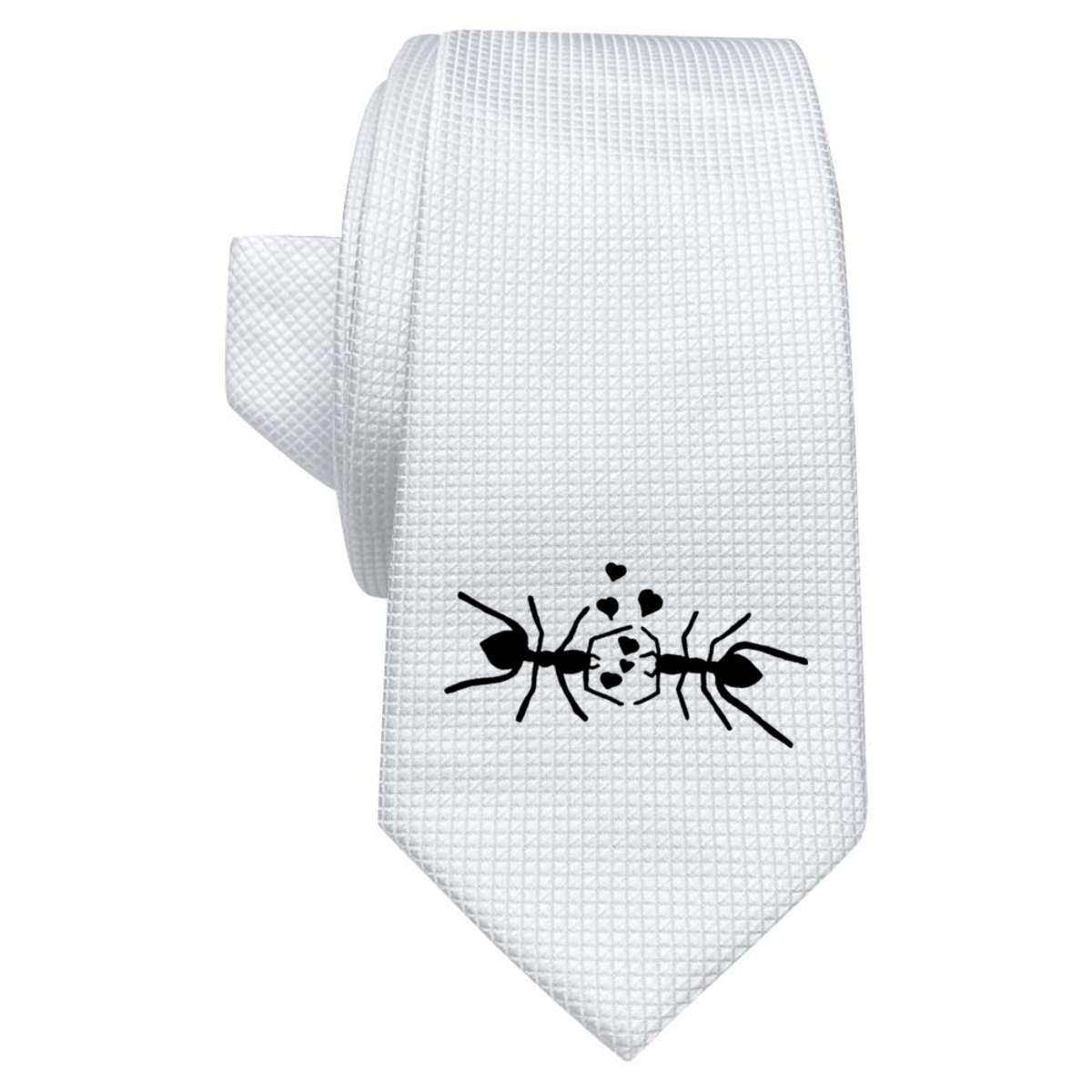 'Love Ant' White Tie / Necktie with Gift Box (AT00010553)