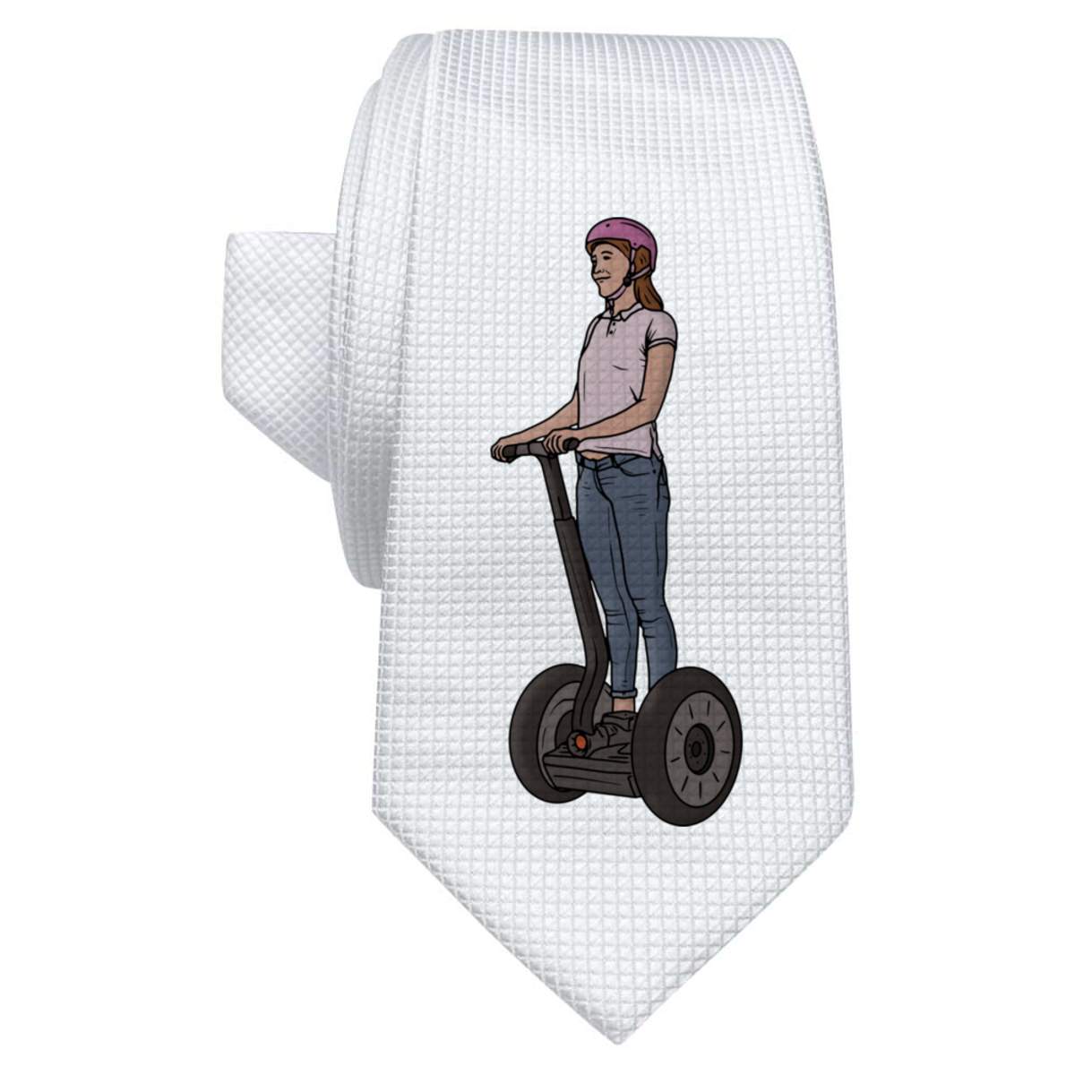 'Hoverboard Woman' White Tie / Necktie with Gift Box (AT00010911)