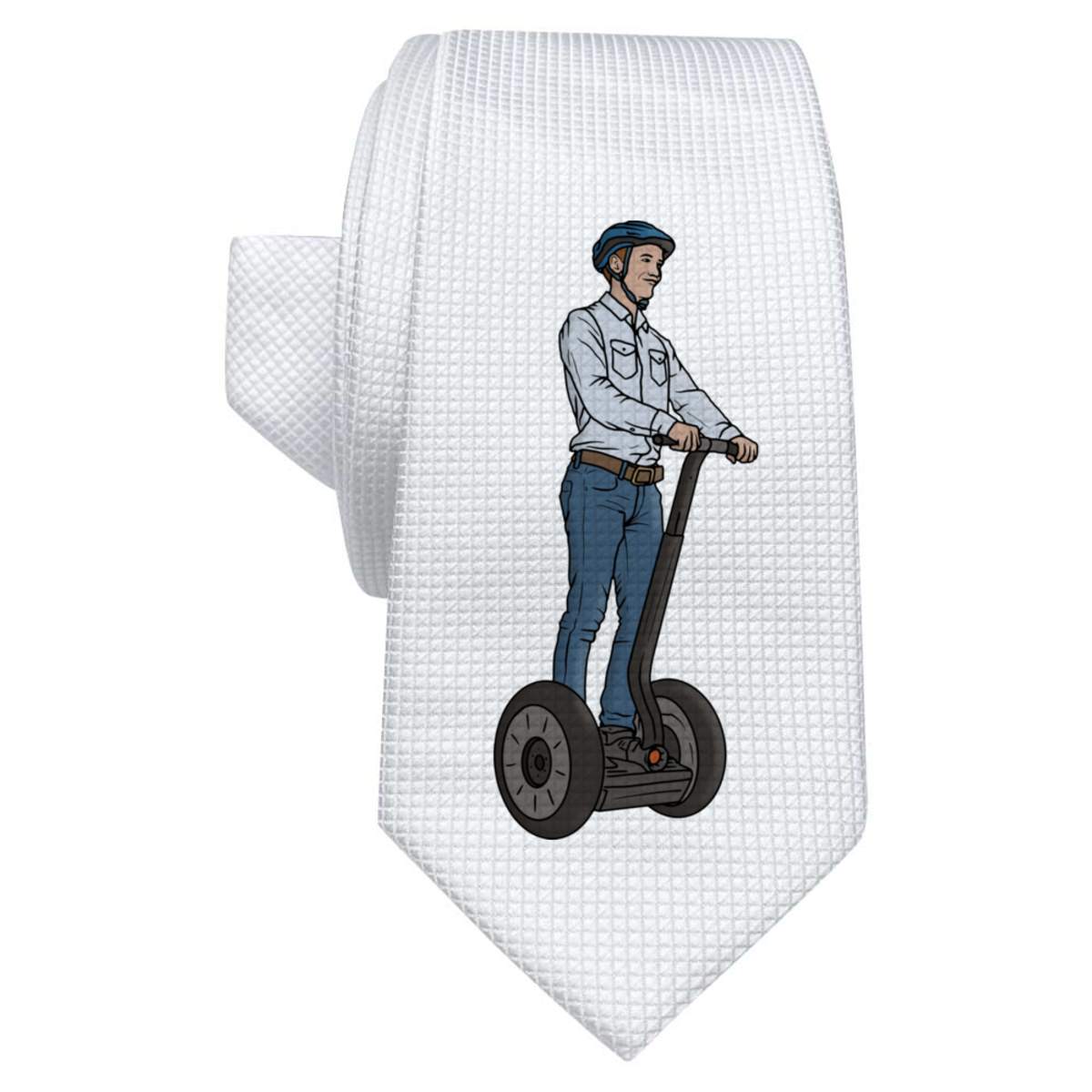 'Personal Transporter Man' White Tie / Necktie with Gift Box (AT00010926)