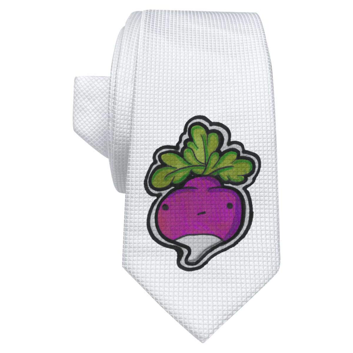 'Radish' White Tie / Necktie with Gift Box (AT00011551)