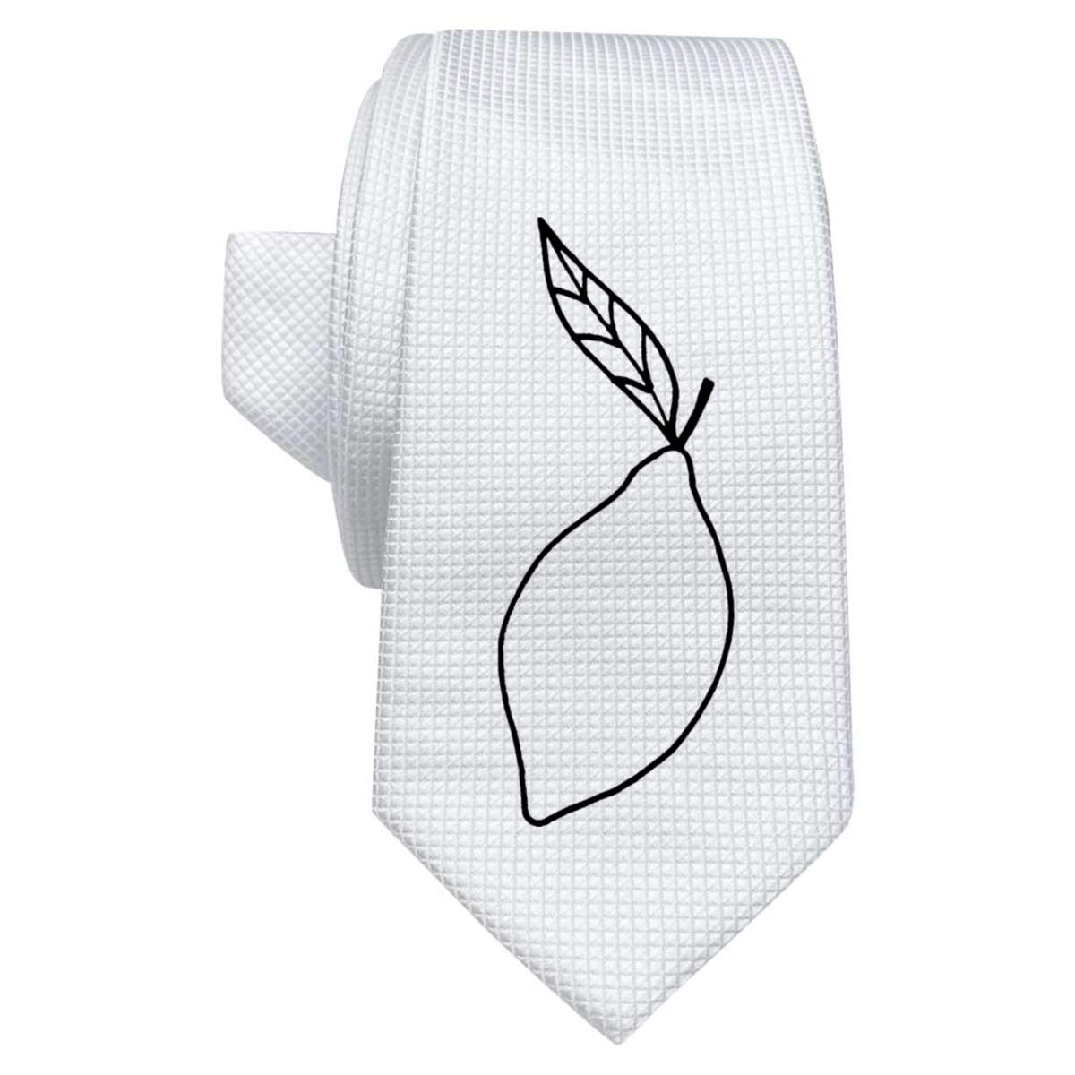 'Lemon' White Tie / Necktie with Gift Box (AT00011567)