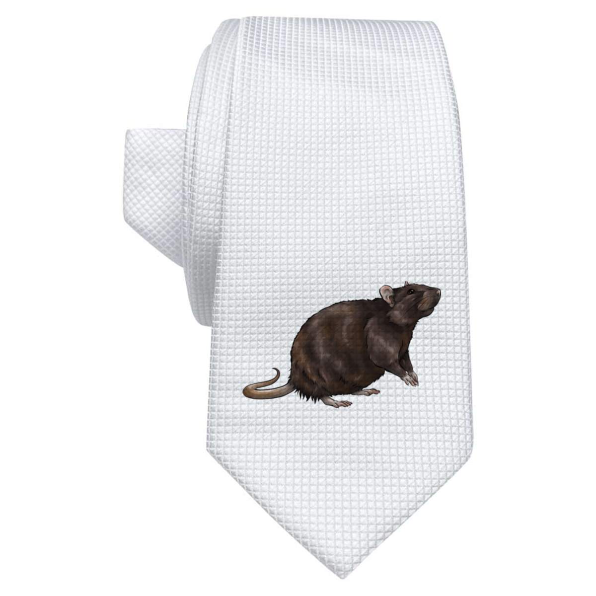 'Brown Rat' White Tie / Necktie with Gift Box (AT00011573)
