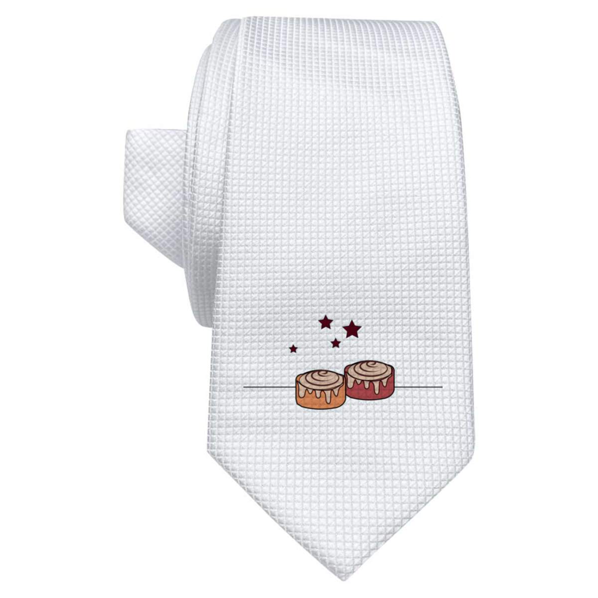 'Cinnamon Rolls' White Tie / Necktie with Gift Box (AT00012220)