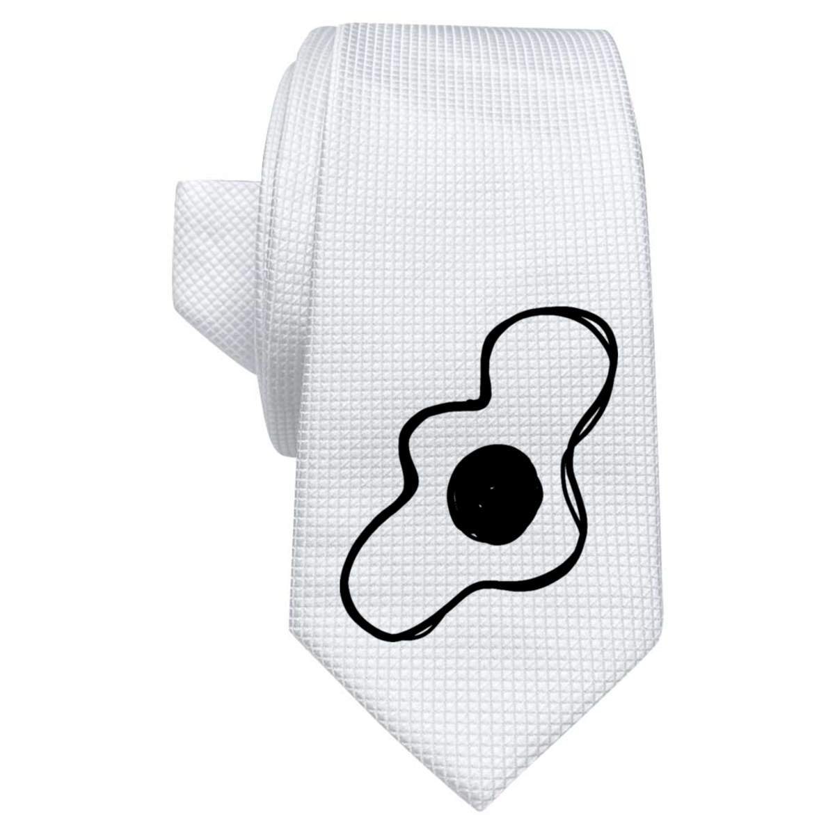 'Fried Egg' White Tie / Necktie with Gift Box (AT00012737)