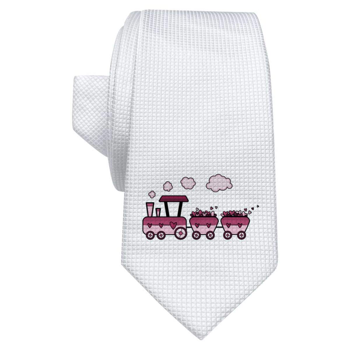 'Love Train' White Tie / Necktie with Gift Box (AT00013139)