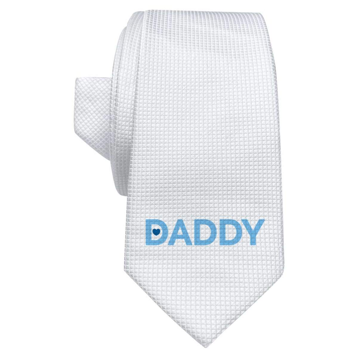 'Daddy Text' White Tie / Necktie with Gift Box (AT00013152)