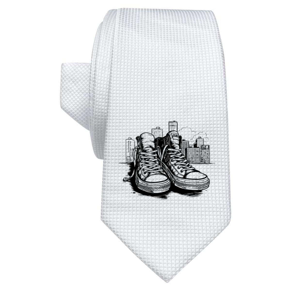'urban sneakers' White Tie / Necktie with Gift Box (AT00013497)
