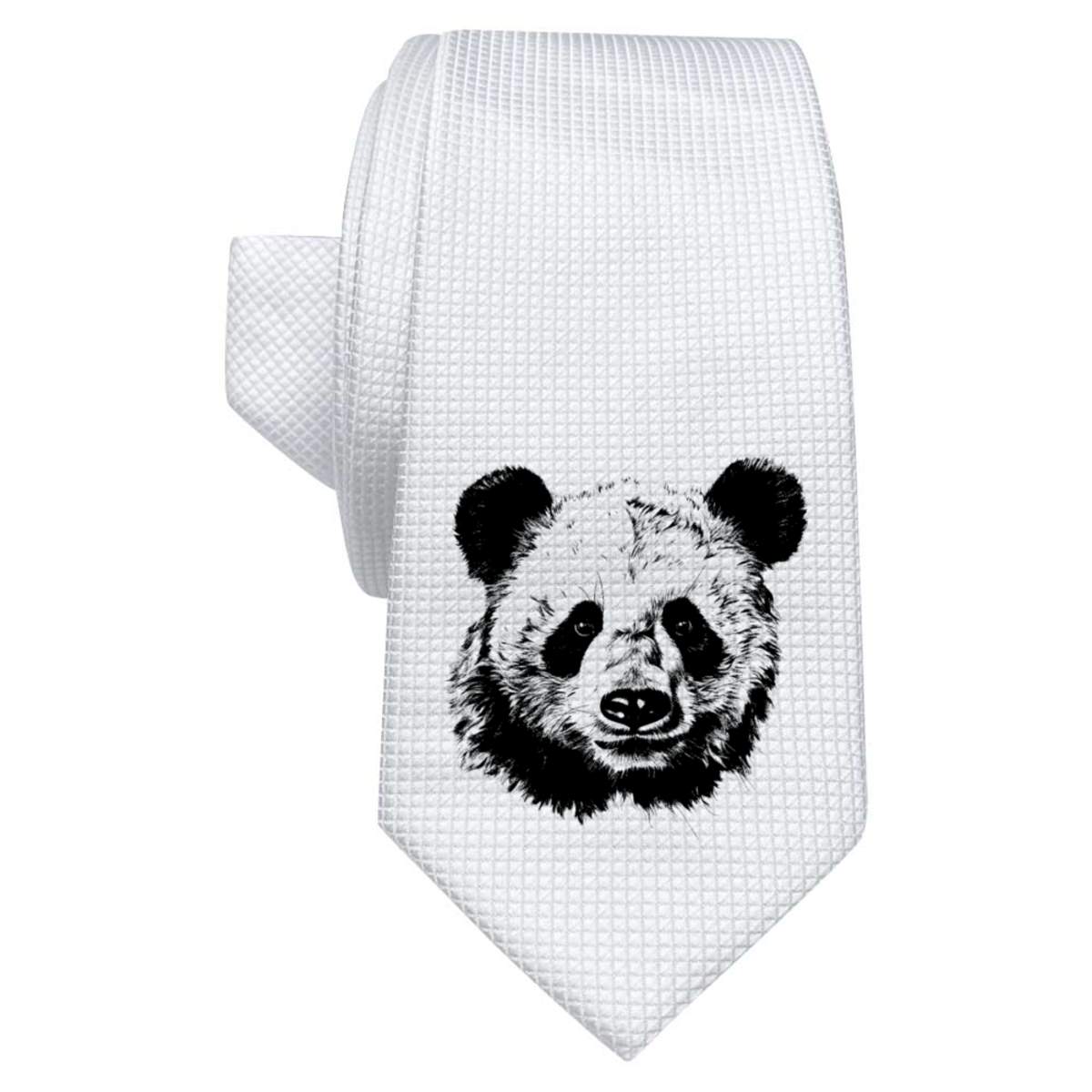 'Panda' White Tie / Necktie with Gift Box (AT00013674)