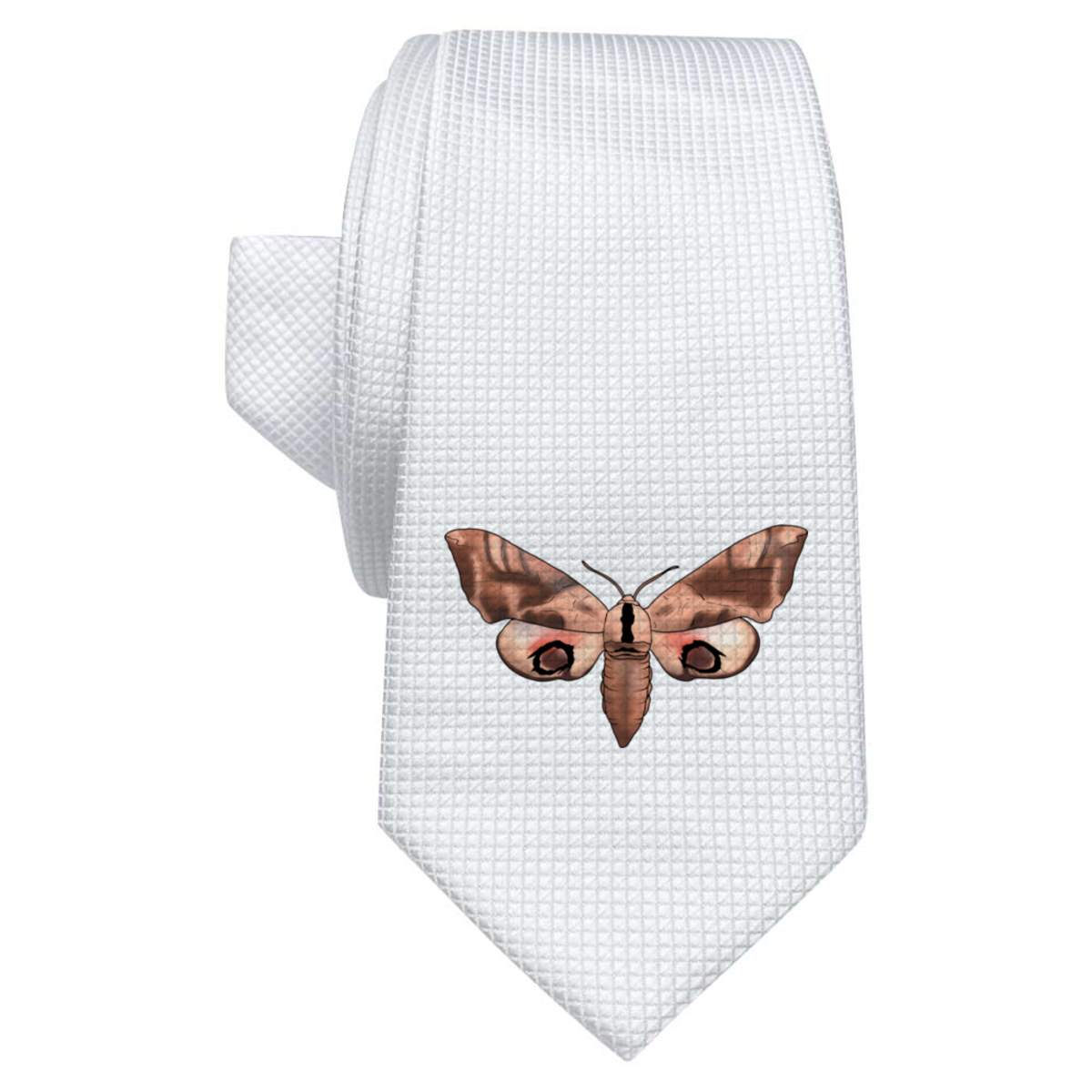 'Hawk Moth' White Tie / Necktie with Gift Box (AT00014224)