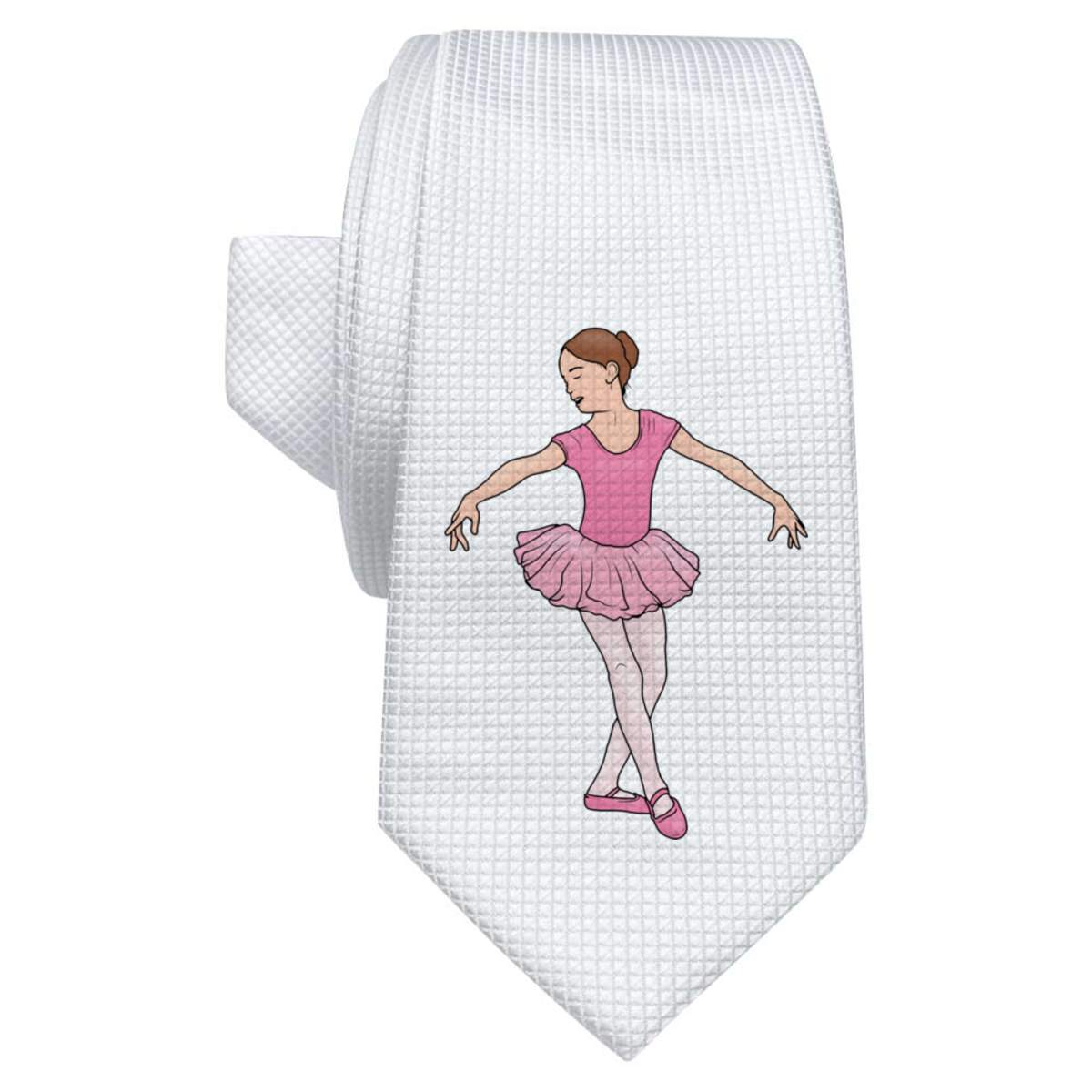 'Young Ballerina' White Tie / Necktie with Gift Box (AT00014329)