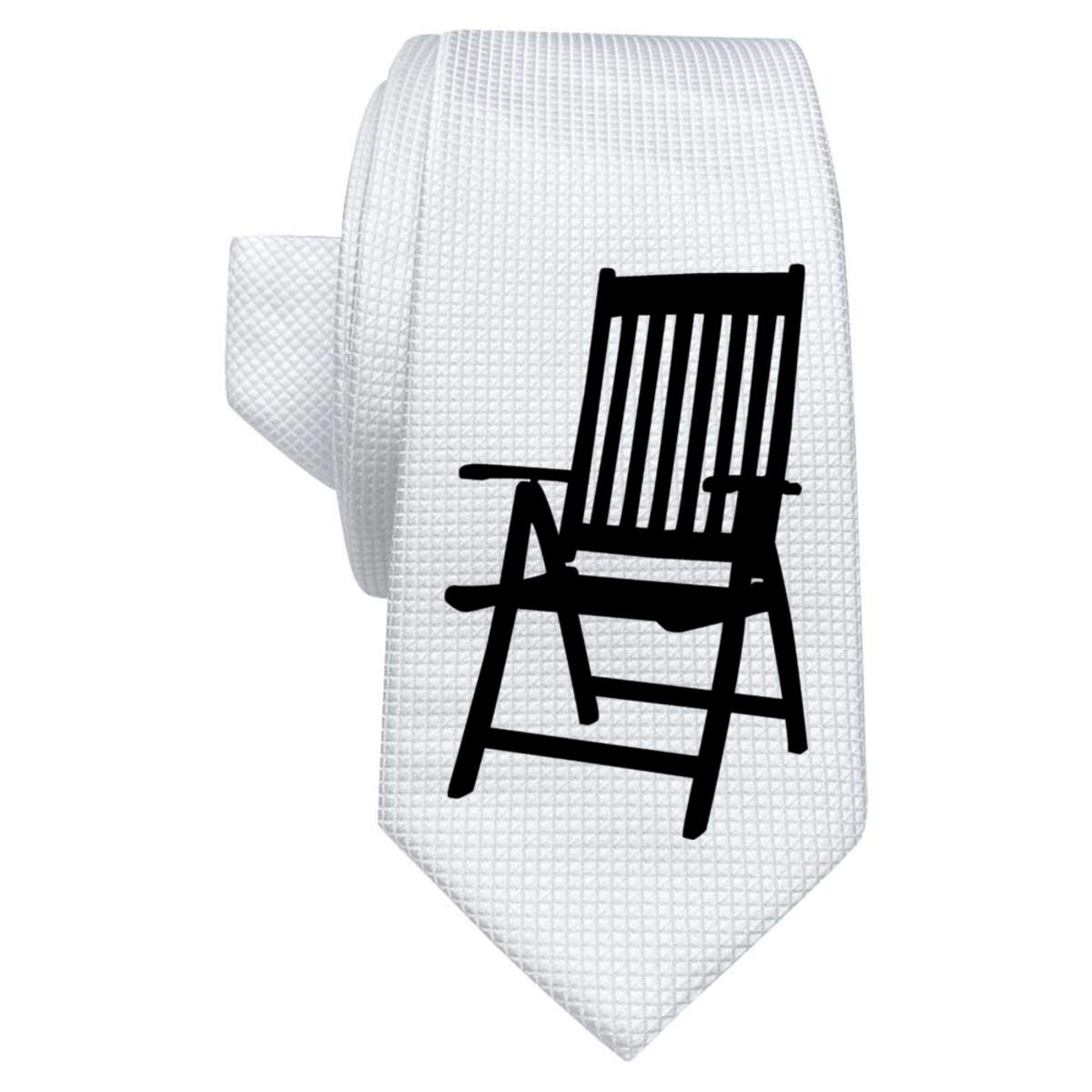'Deck Chair' White Tie / Necktie with Gift Box (AT00014615)
