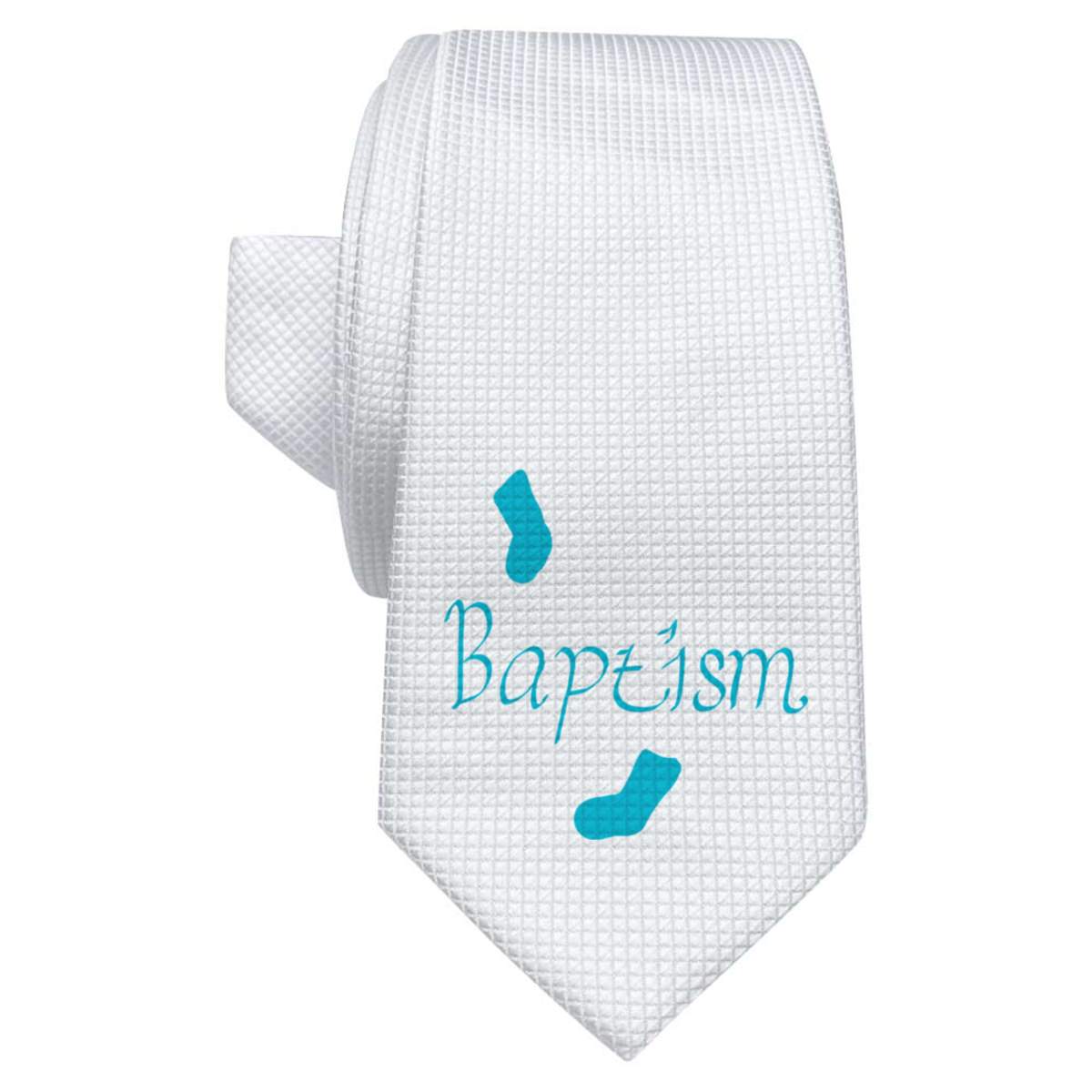'Baptism for a boy' White Tie / Necktie with Gift Box (AT00015134)