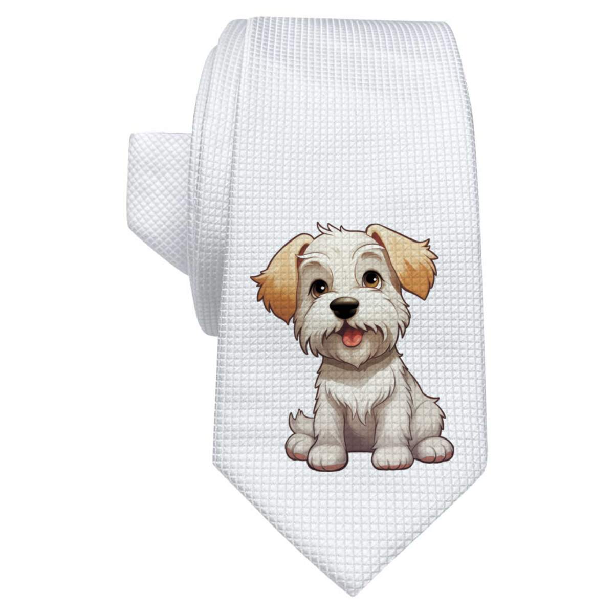 'Sealyham Terrier' White Tie / Necktie with Gift Box (AT00015752)