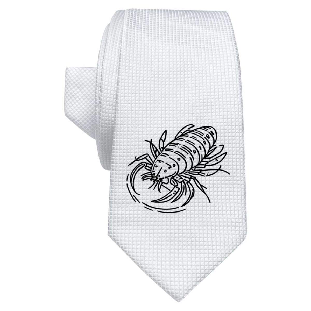 'Lobster Crustacean' White Tie / Necktie with Gift Box (AT00016988)