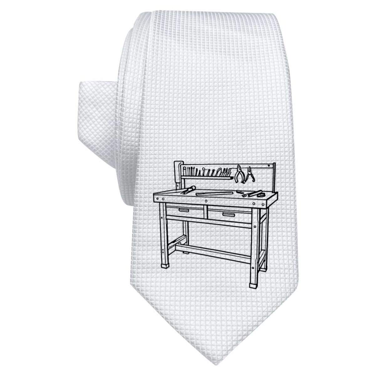 'Tools Workbench' White Tie / Necktie with Gift Box (AT00017430)