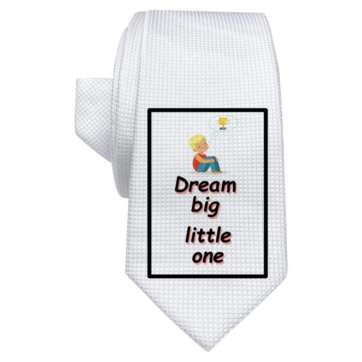 'Dream big' White Tie / Necktie with Gift Box (AT00018042)