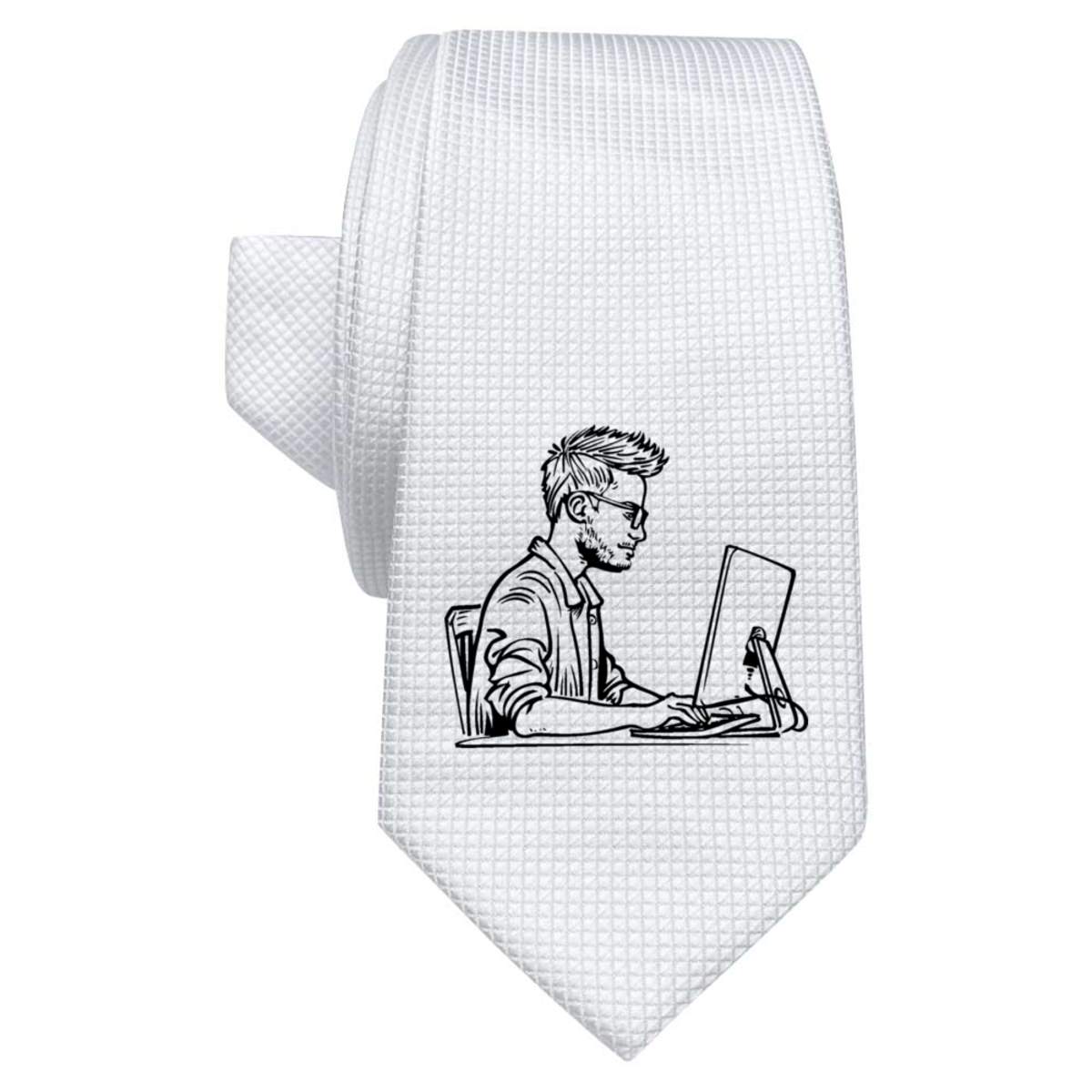 'Software Developer' White Tie / Necktie with Gift Box (AT00019254)