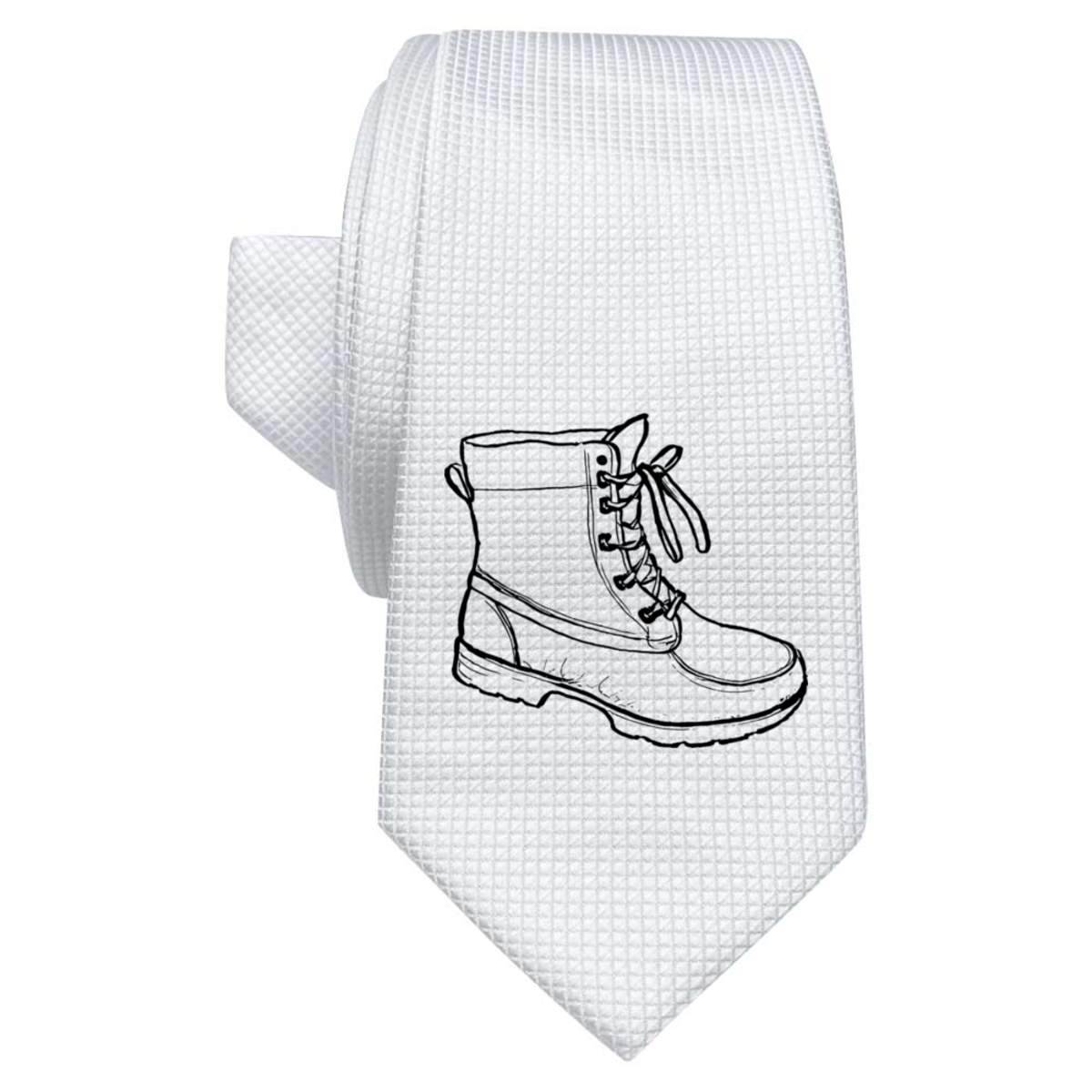 'Work Boot' White Tie / Necktie with Gift Box (AT00020056)
