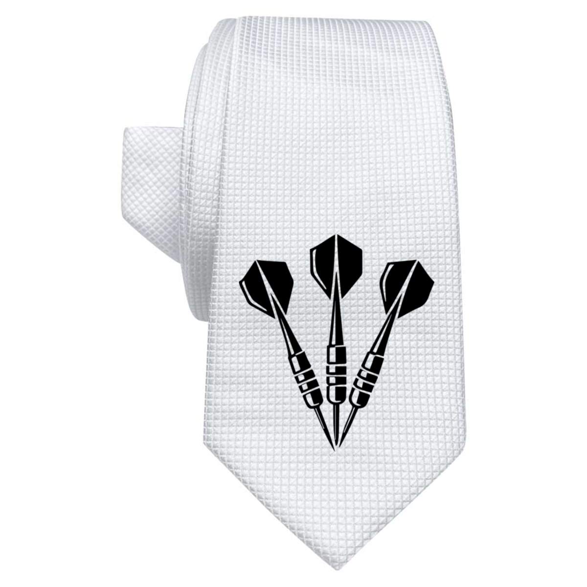 'Darts Set' White Tie / Necktie with Gift Box (AT00020364)