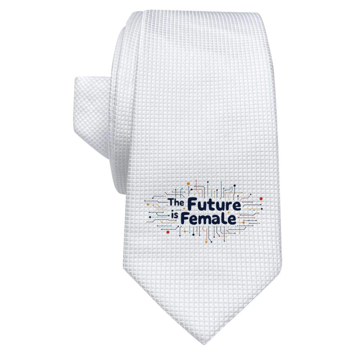 'The Future Is Female' White Tie / Necktie with Gift Box (AT00022207)