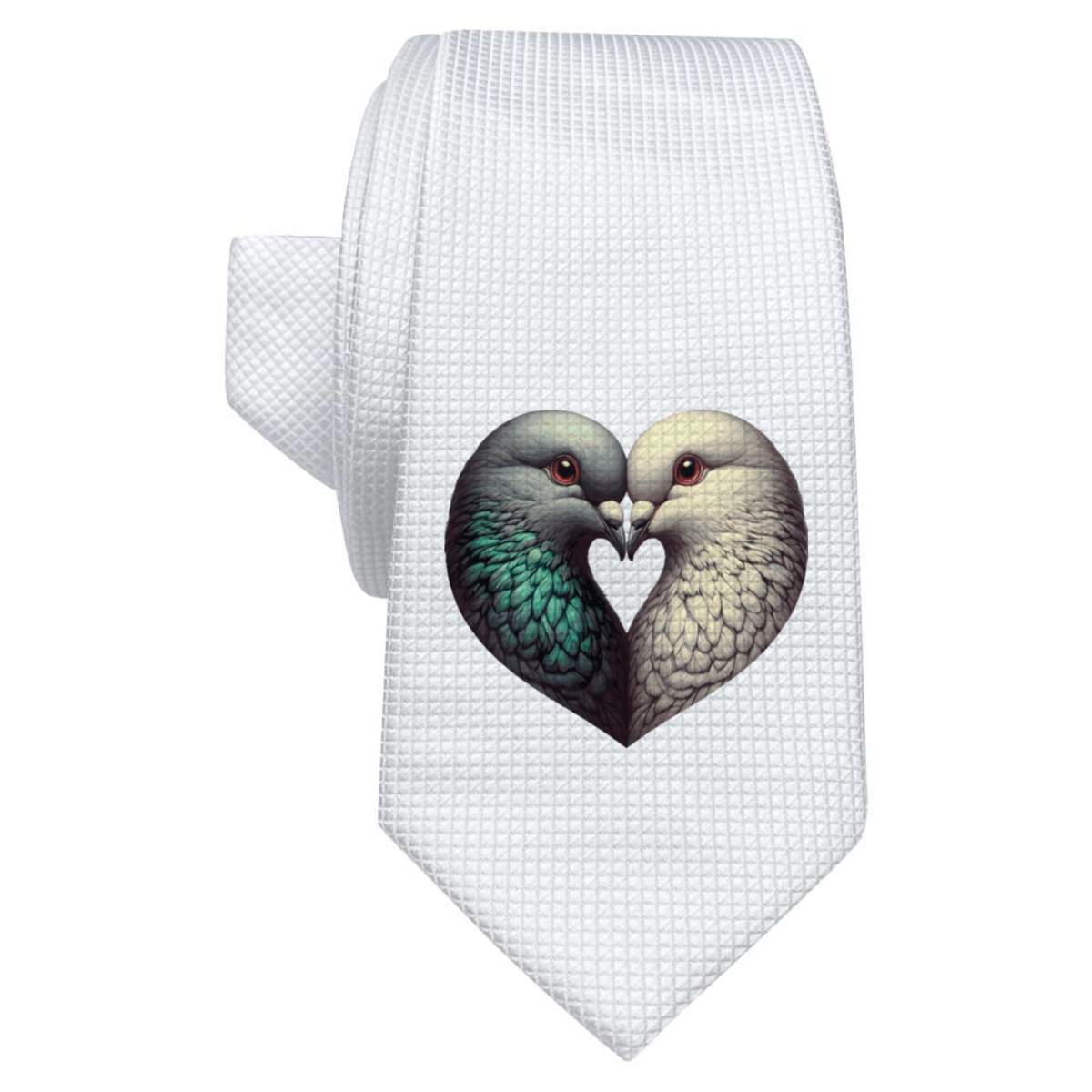 'Lovey Dovey' White Tie / Necktie with Gift Box (AT00023069)