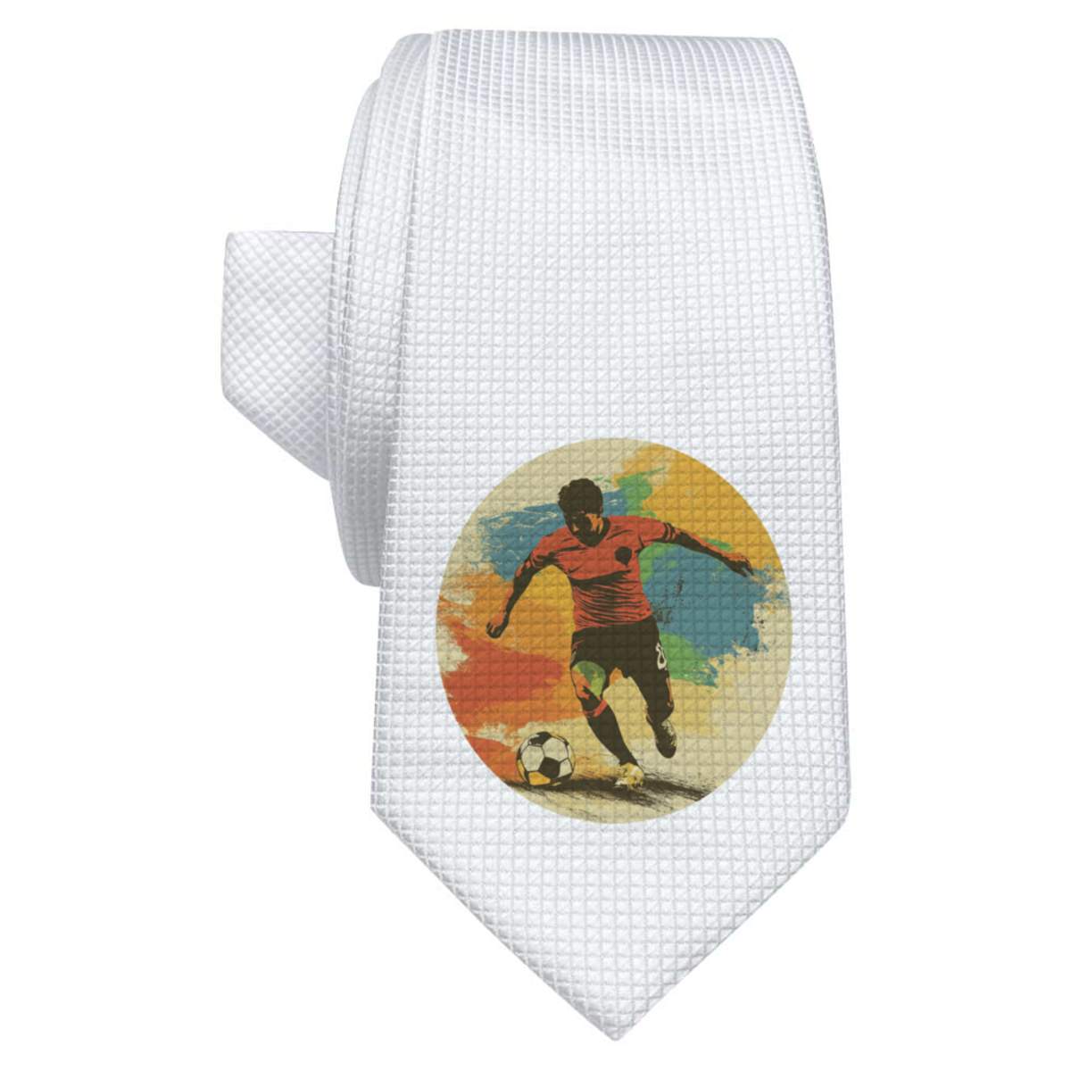 'Football Player' White Tie / Necktie with Gift Box (AT00023094)