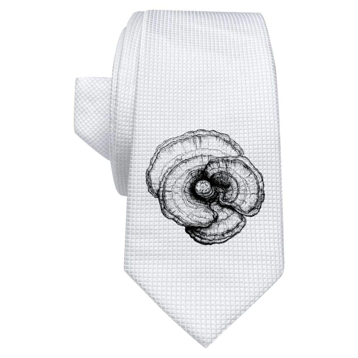 'Ganoderma Lucidum' White Tie / Necktie with Gift Box (AT00023480)