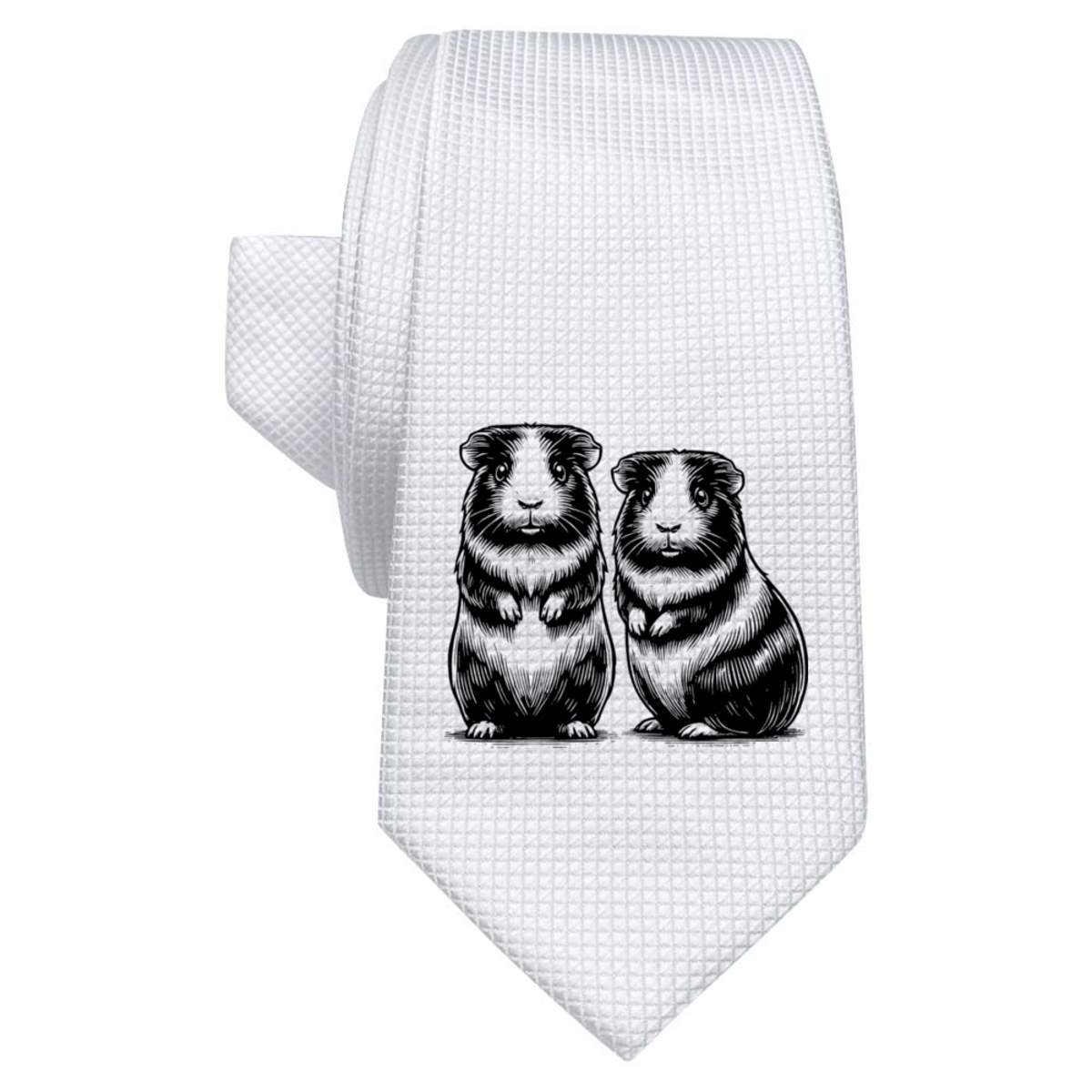 'Two Guinea Pigs' White Tie / Necktie with Gift Box (AT00024009)