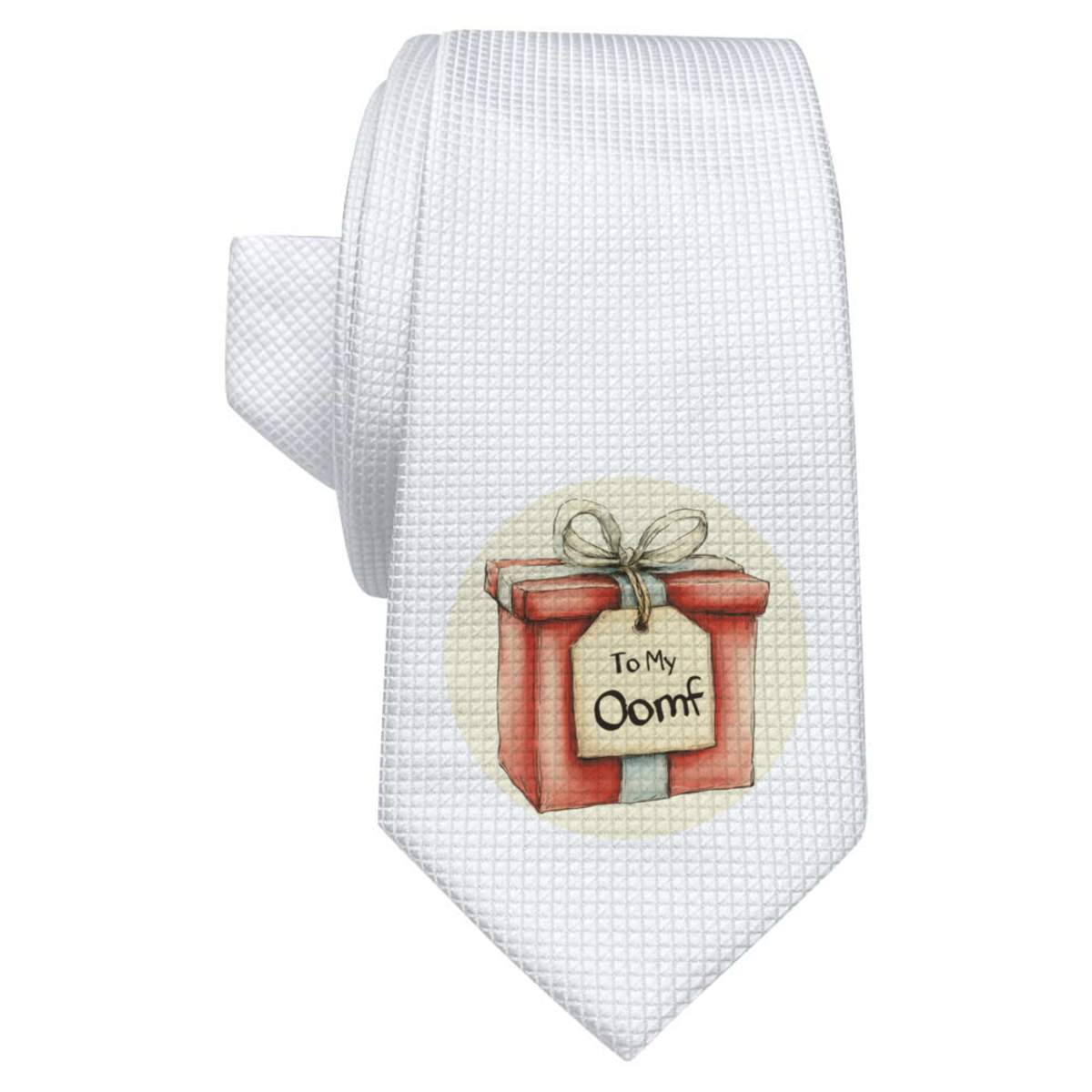 'To My Oomf ' White Tie / Necktie with Gift Box (AT00024648)