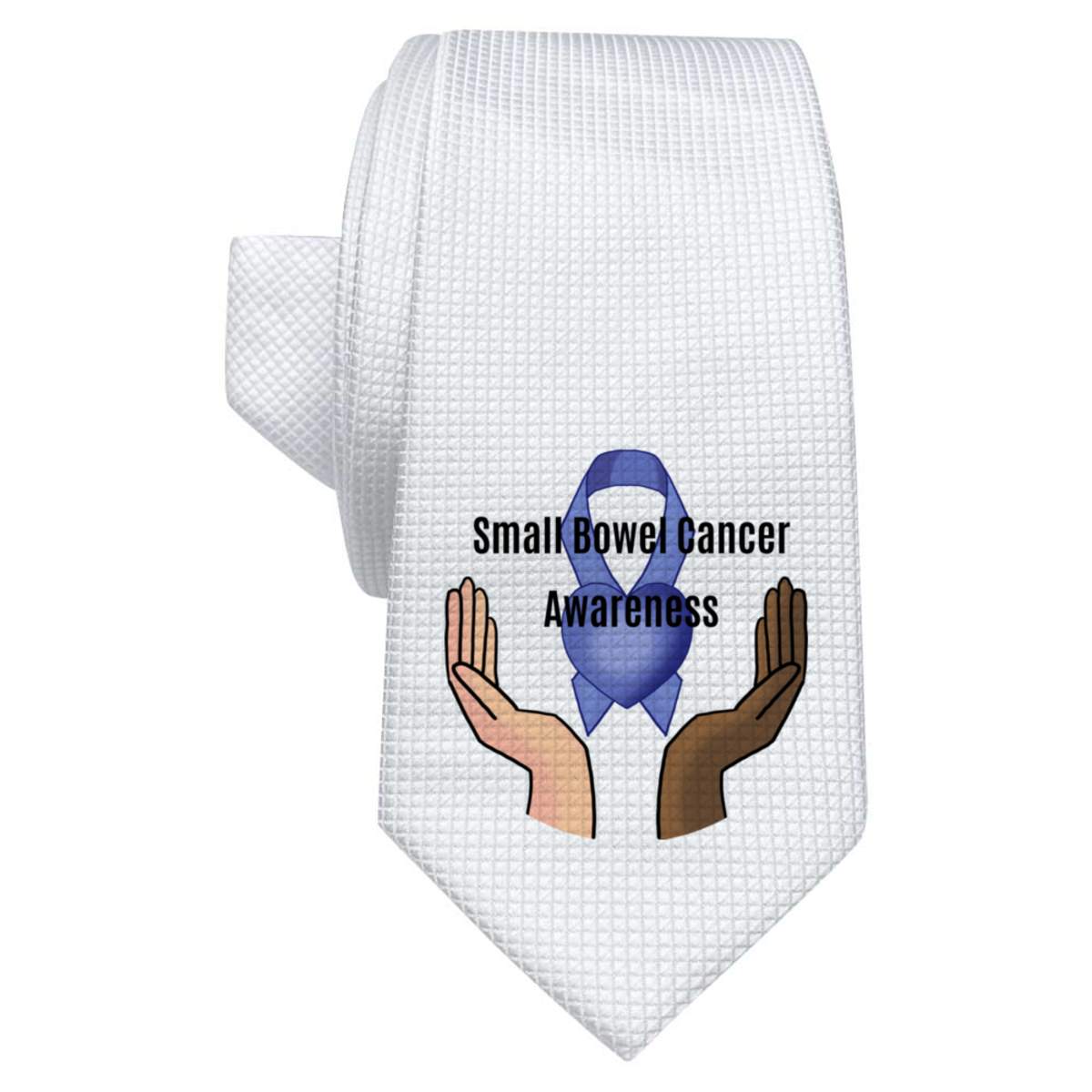 'Small Bowel Cancer Awareness' White Tie / Necktie with Gift Box (AT00024803)