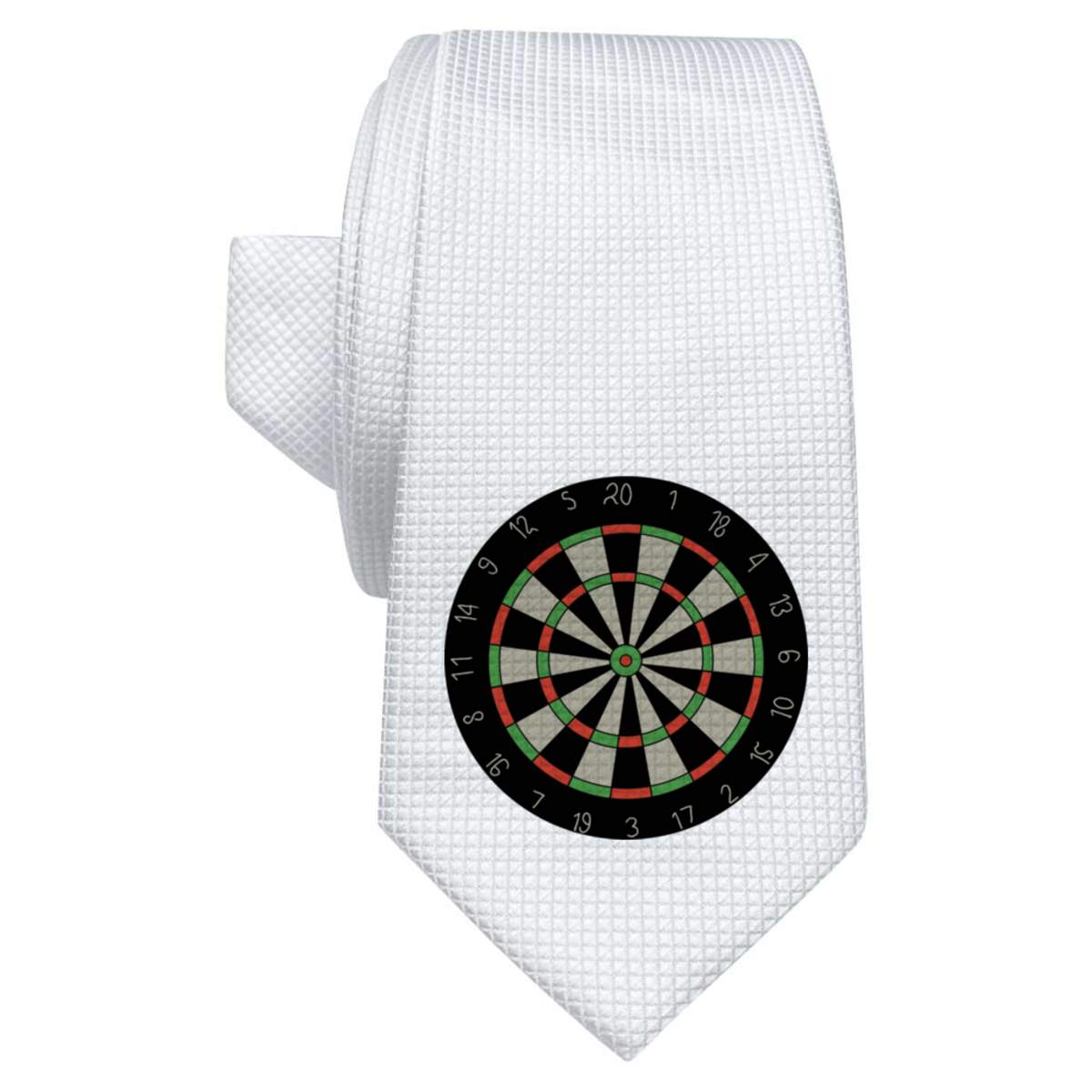 'Dartboard' White Tie / Necktie with Gift Box (AT00025644)
