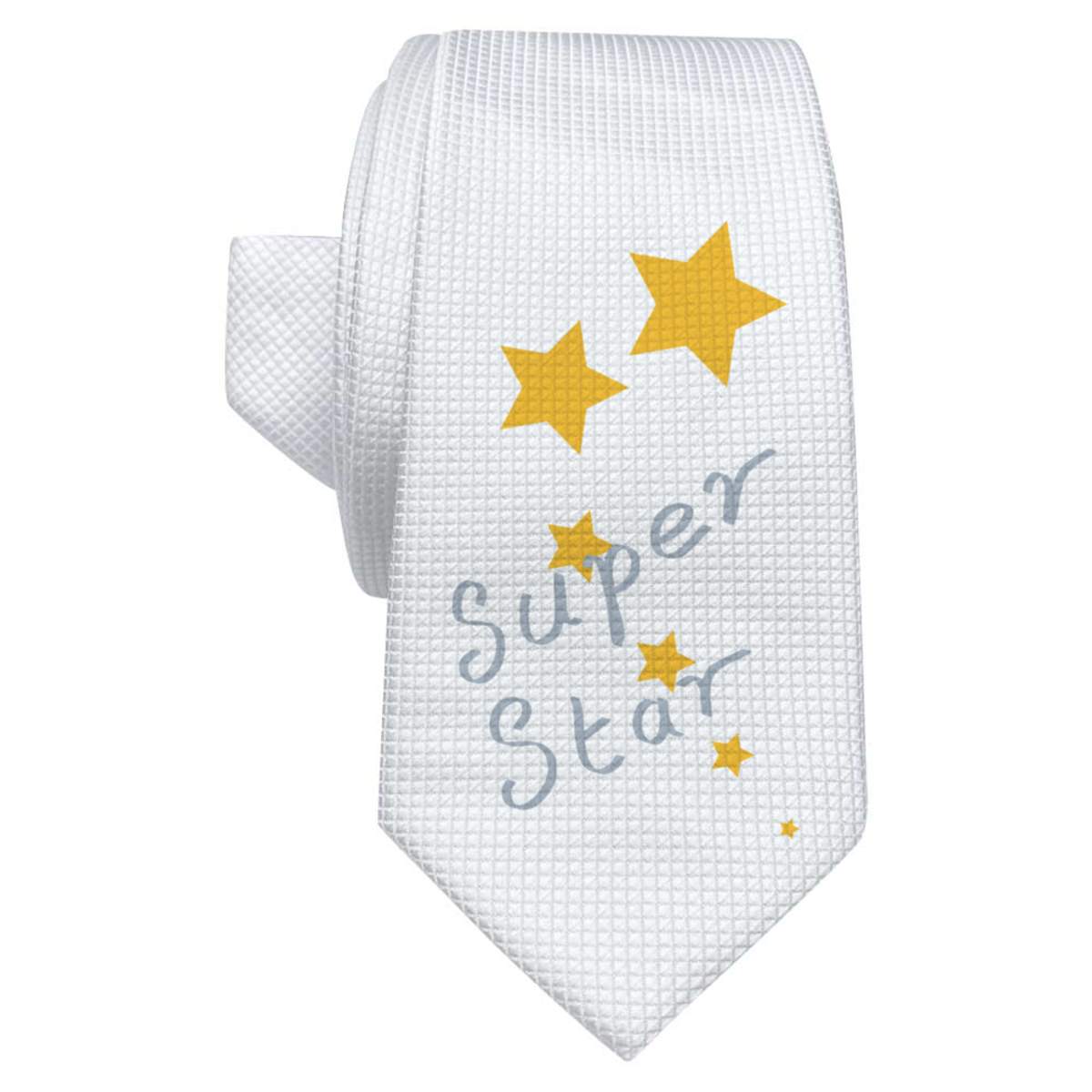 'You Are A Super Star' White Tie / Necktie with Gift Box (AT00026440)