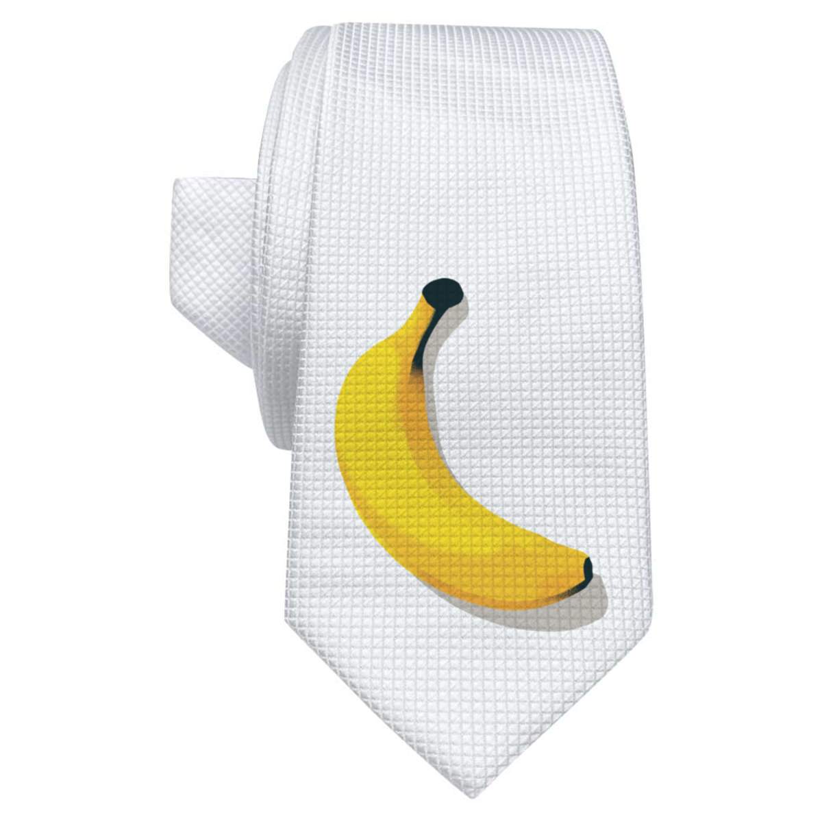 'Single Banana' White Tie / Necktie with Gift Box (AT00027930)
