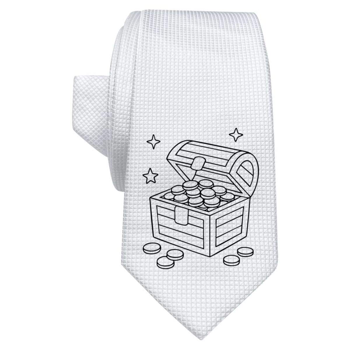 'Pirate Treasure Chest' White Tie / Necktie with Gift Box (AT00028569)