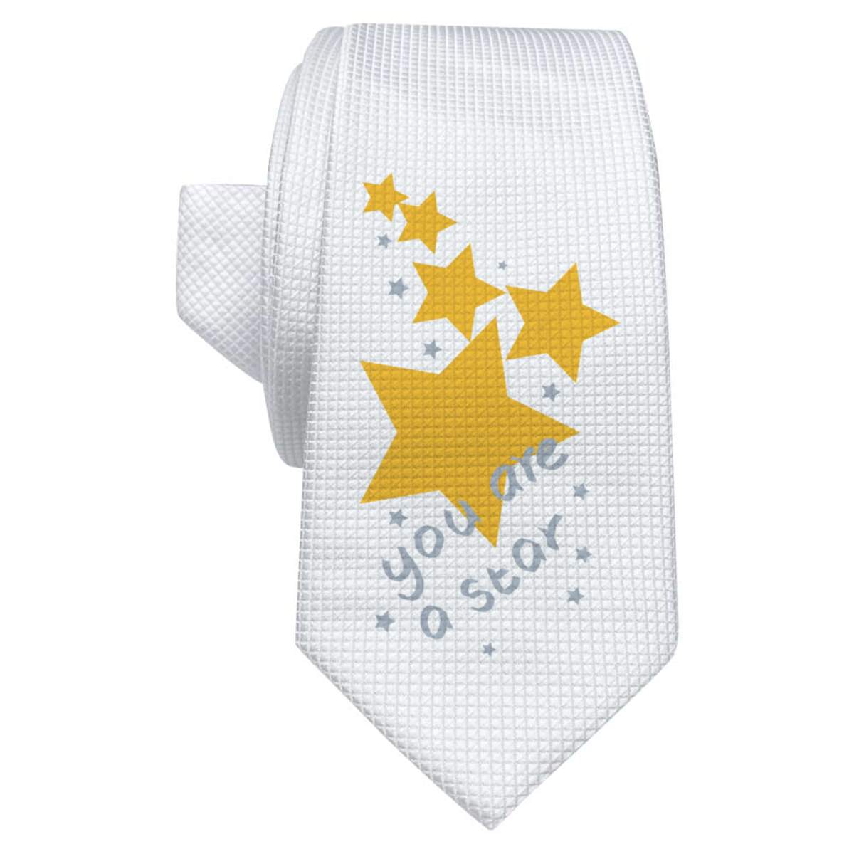 'You Are A Star' White Tie / Necktie with Gift Box (AT00028903)