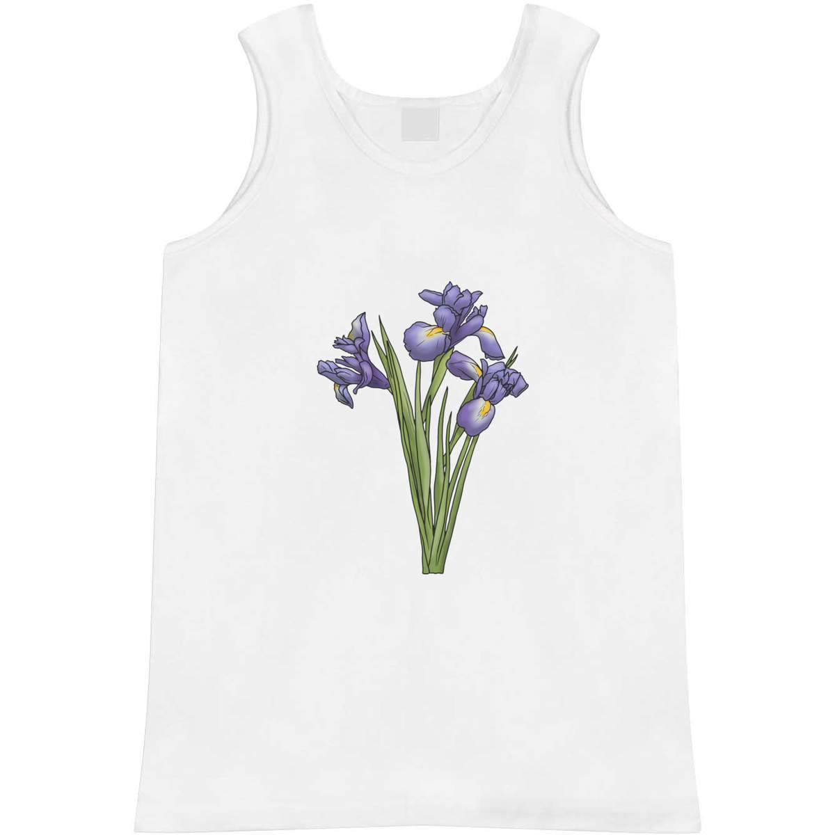 Large 'Blue Iris Flowers' Adult Vest / Tank Top (AV00079985)